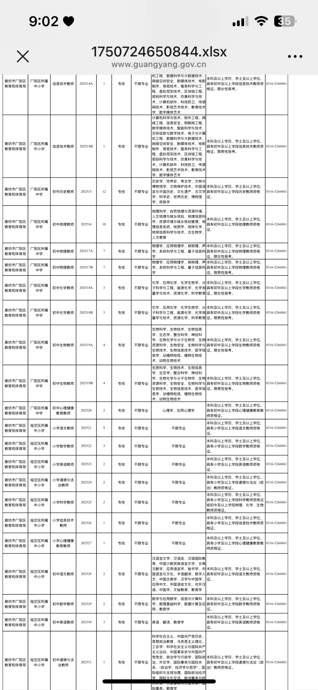 廊坊市广阳区教师招聘