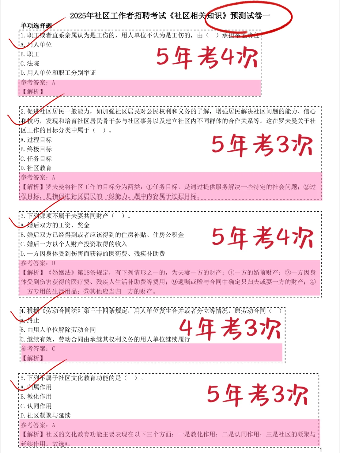 社区工作者招聘，真的不急了，熬夜背完稳了