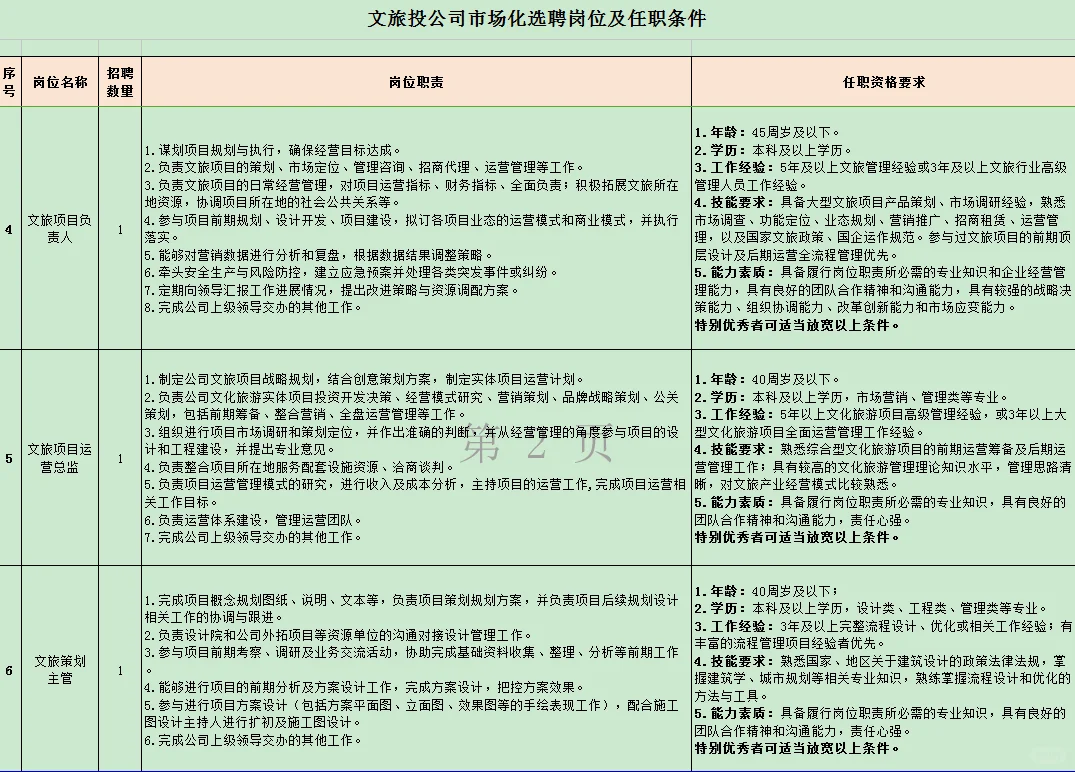 中山市文旅产业投资有限公司招聘9人