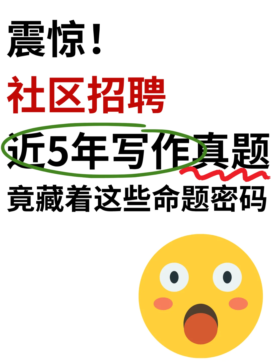 ?社区招聘近五年写作真题必看‼️