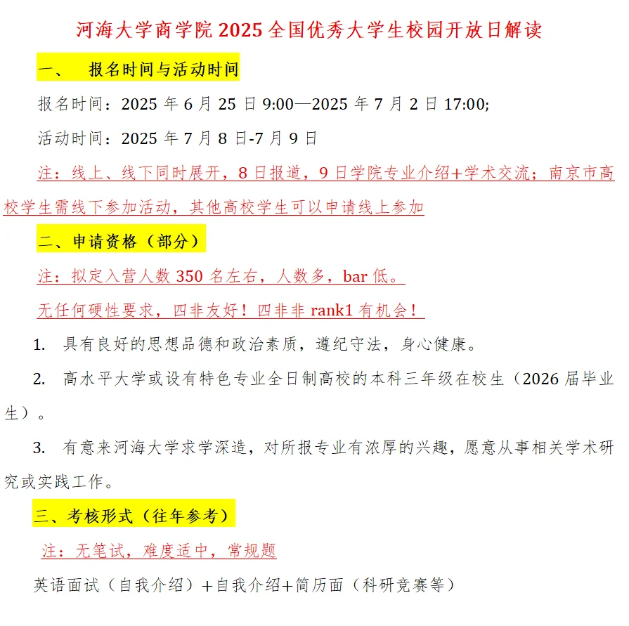 四非友好!河海大学商学院25校园开放日解读