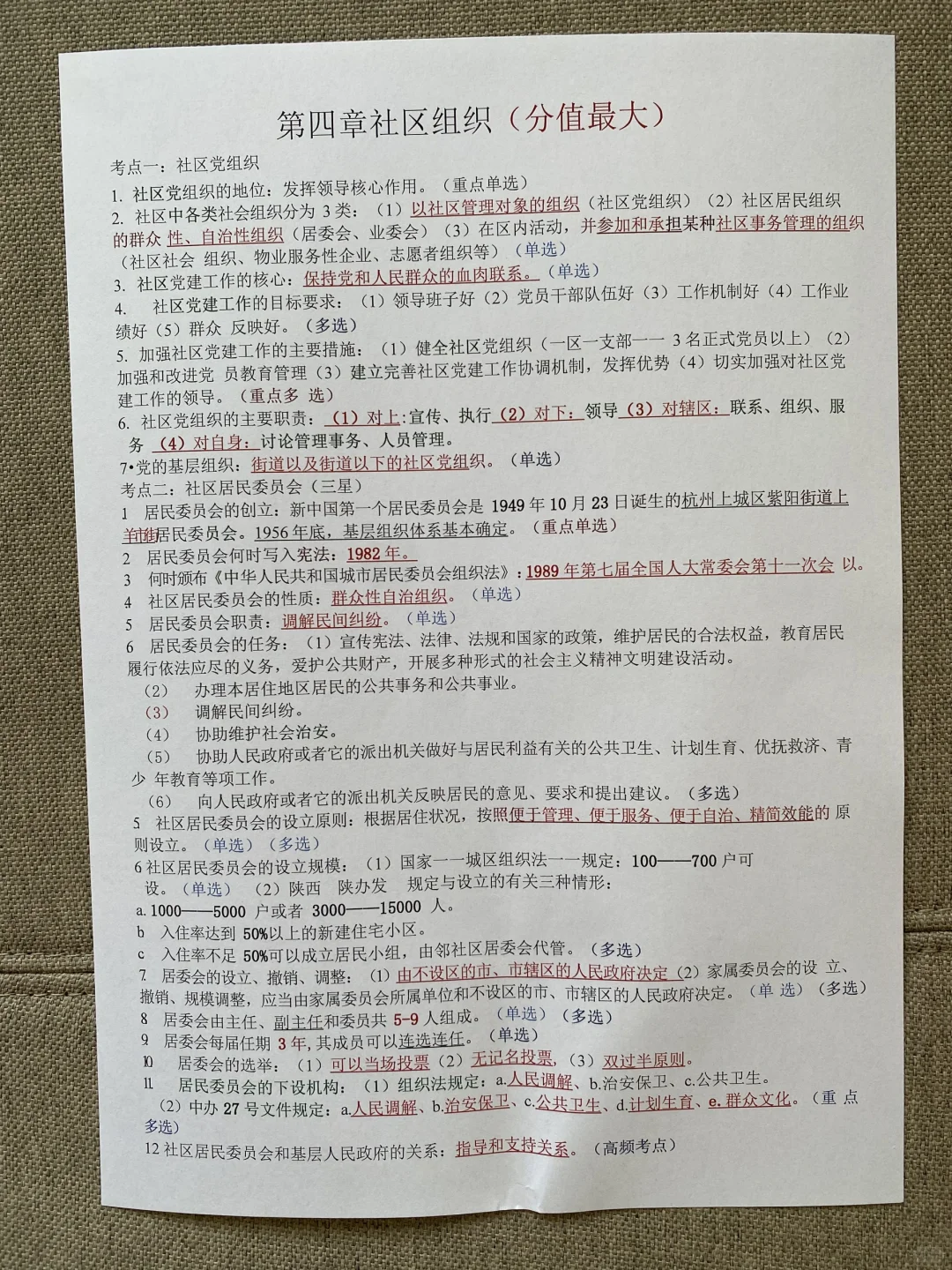 社区招聘背诵极简版，5h足矣！