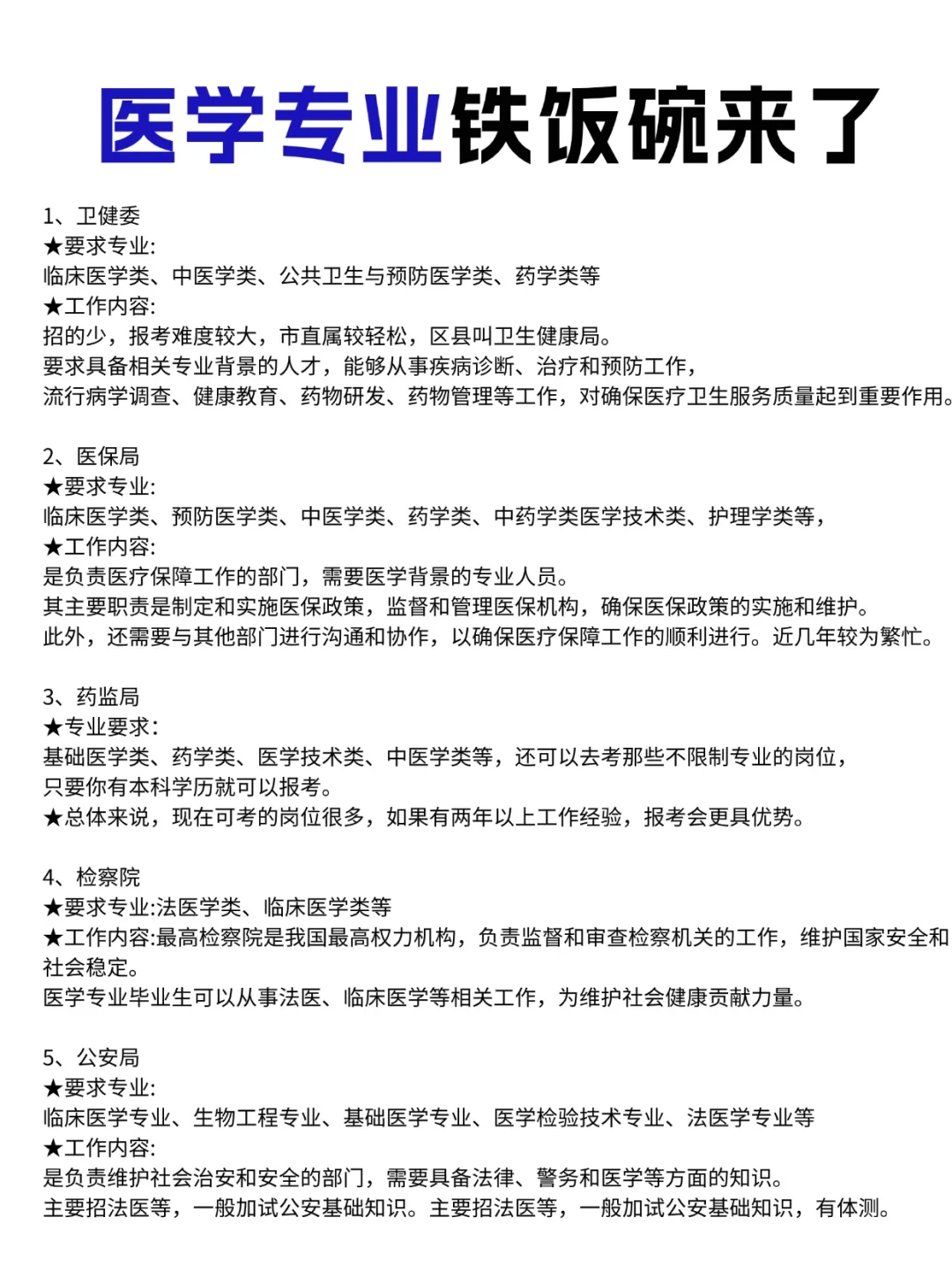 医学生别卷医院了!这些才是“真香”铁饭碗