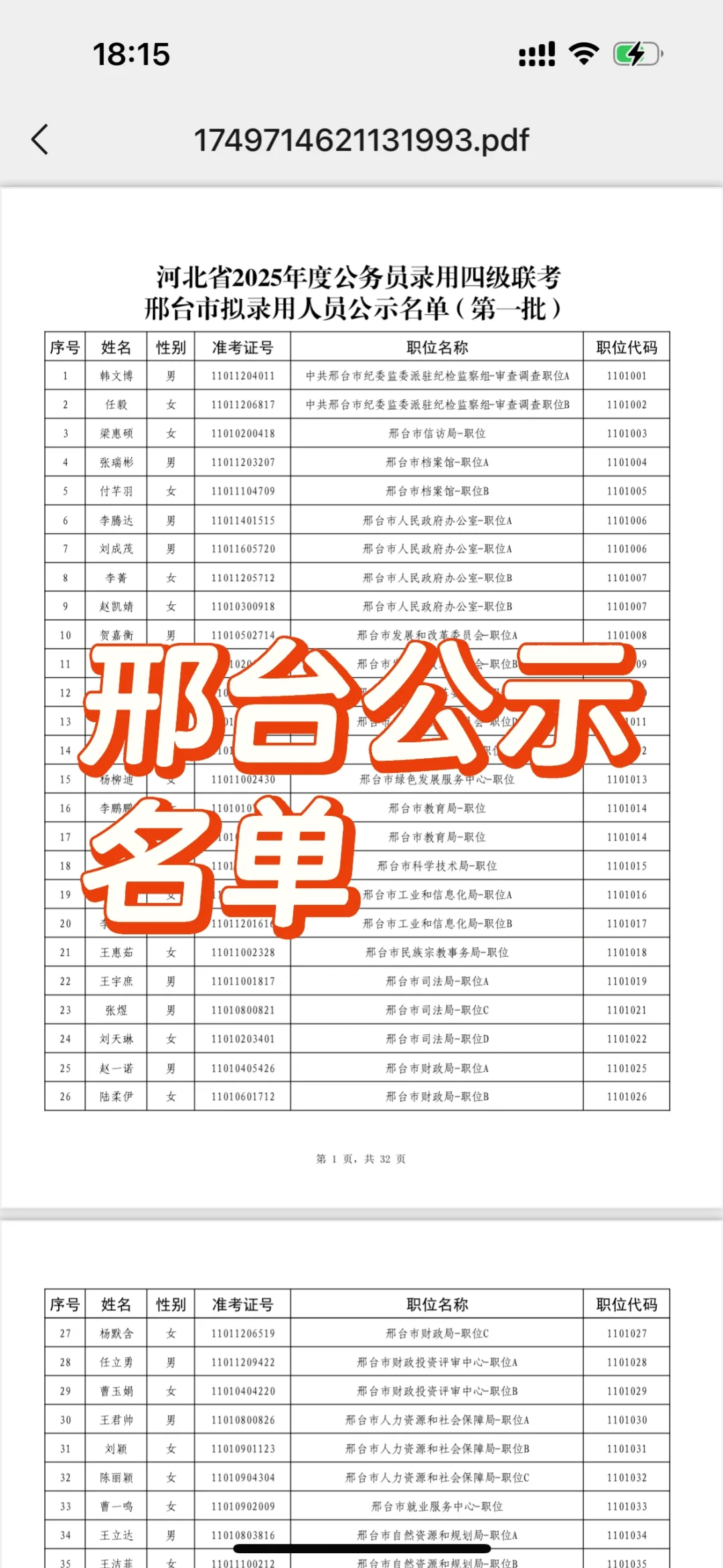邢台公示了！
