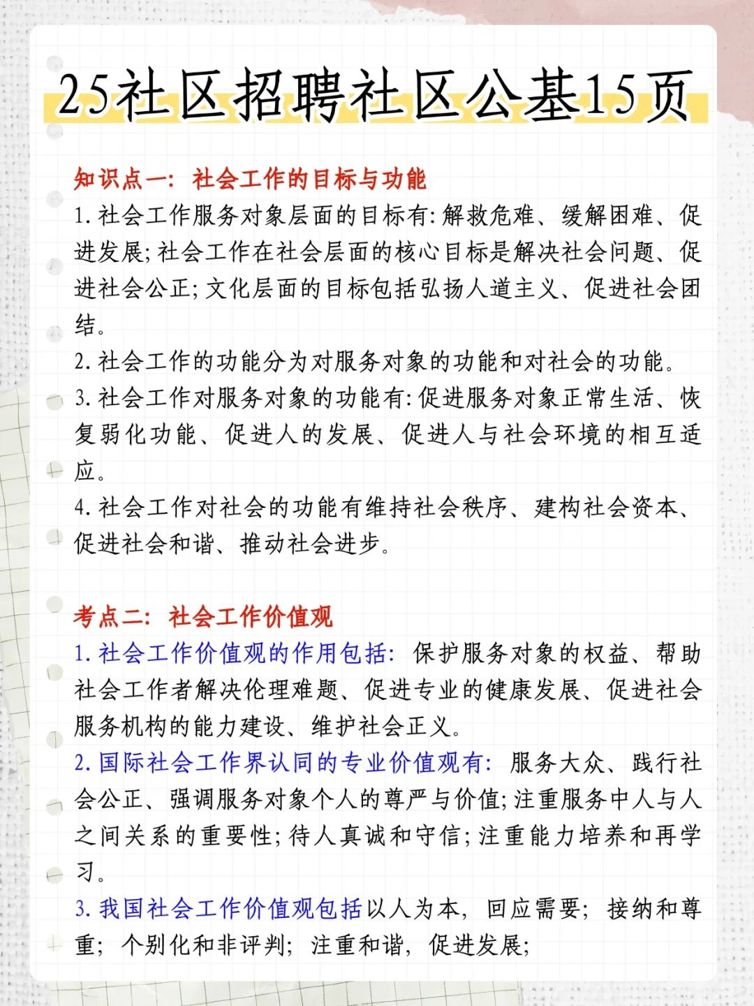 社区招聘真的很水，别裸考，就背这6页纸