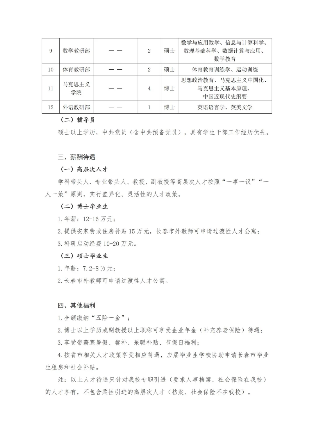 长春财经大学招聘教师??辅导员公告?