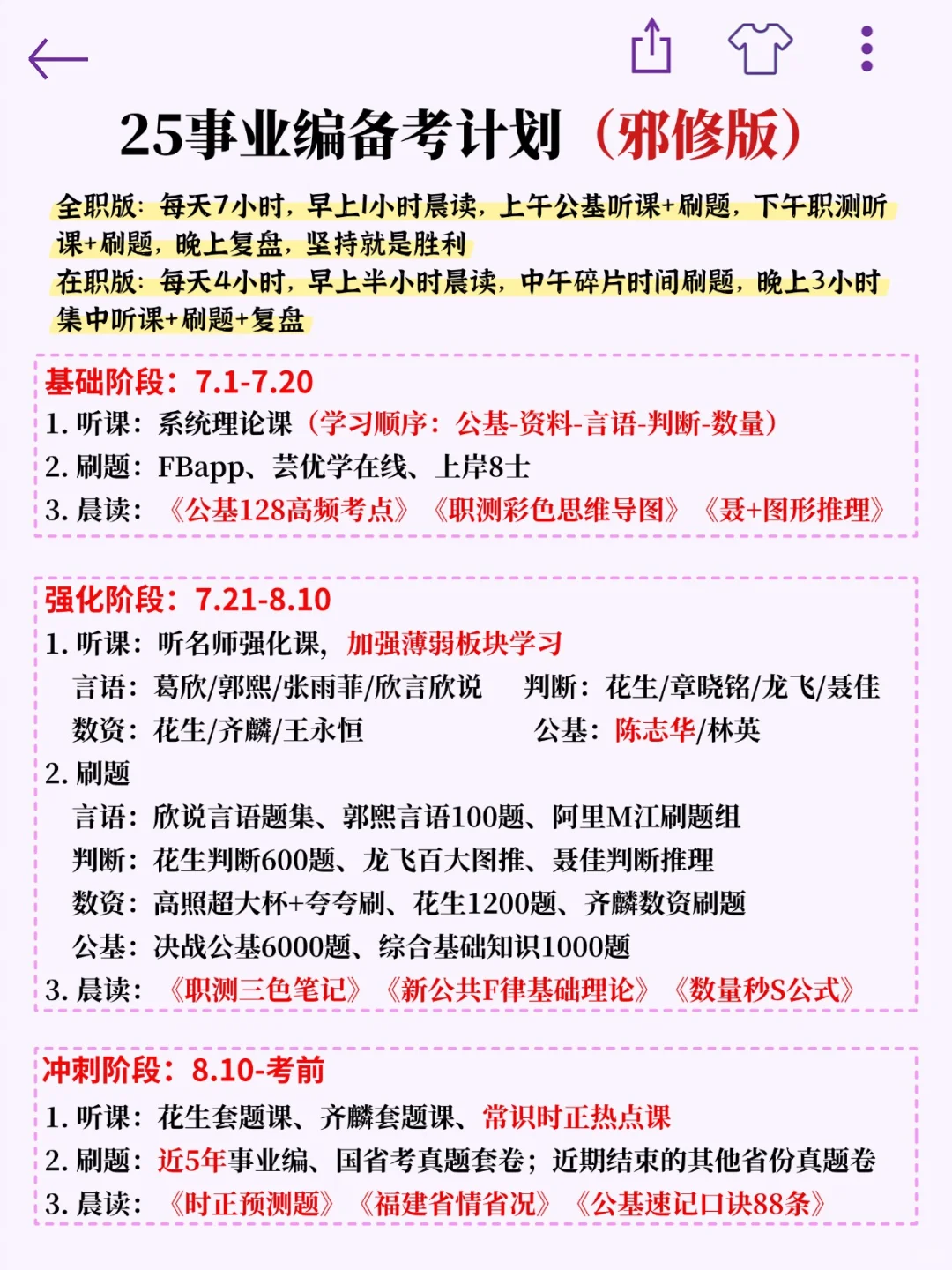 7月份再准备25下福建事业编（邪修版）