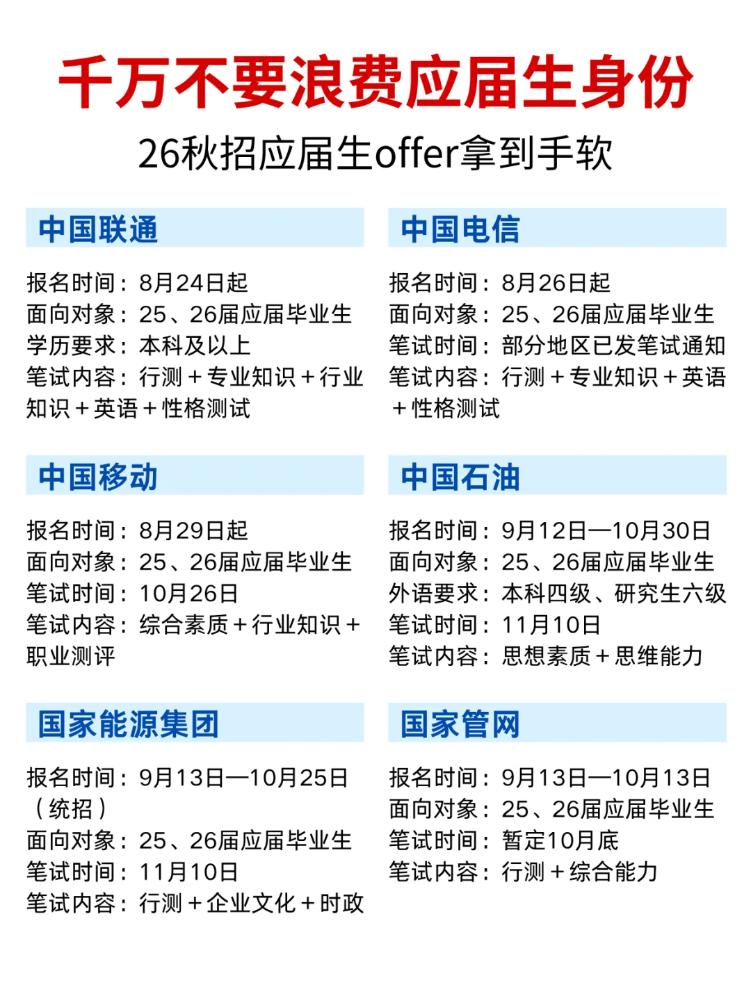 26央国企秋招，应届生offer拿到手软！