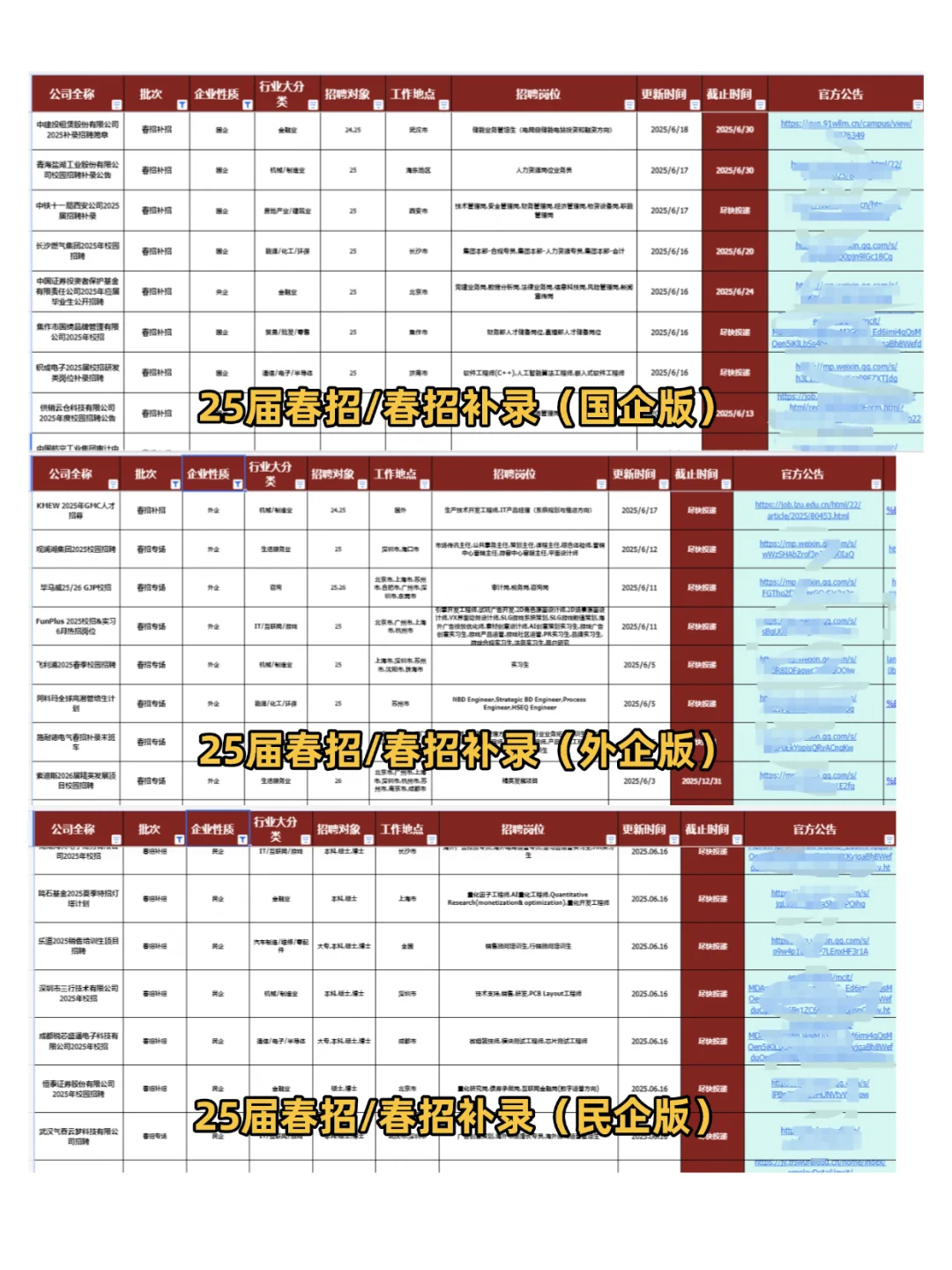 2026届校招合集!内推+秋招提前批+实习