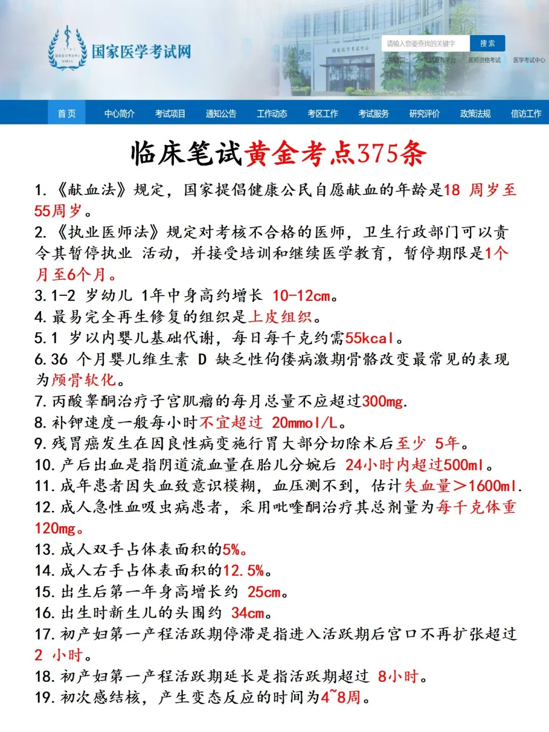 《临床笔试》重点笔记，不用啃书就背这12页