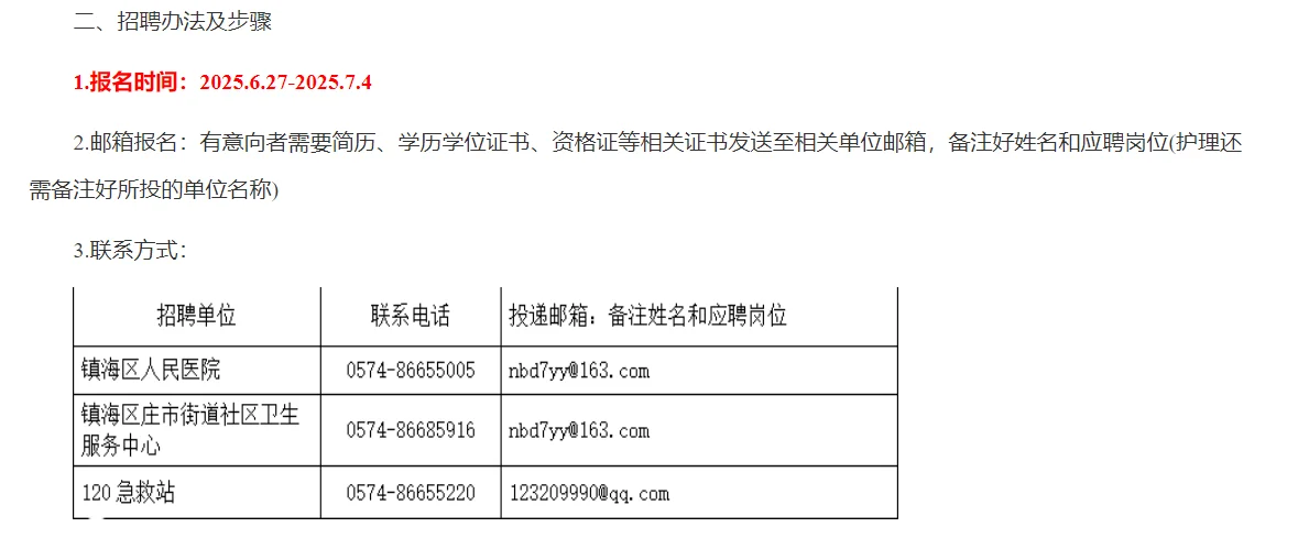 宁波镇海区人民医院医疗集团招聘8人！