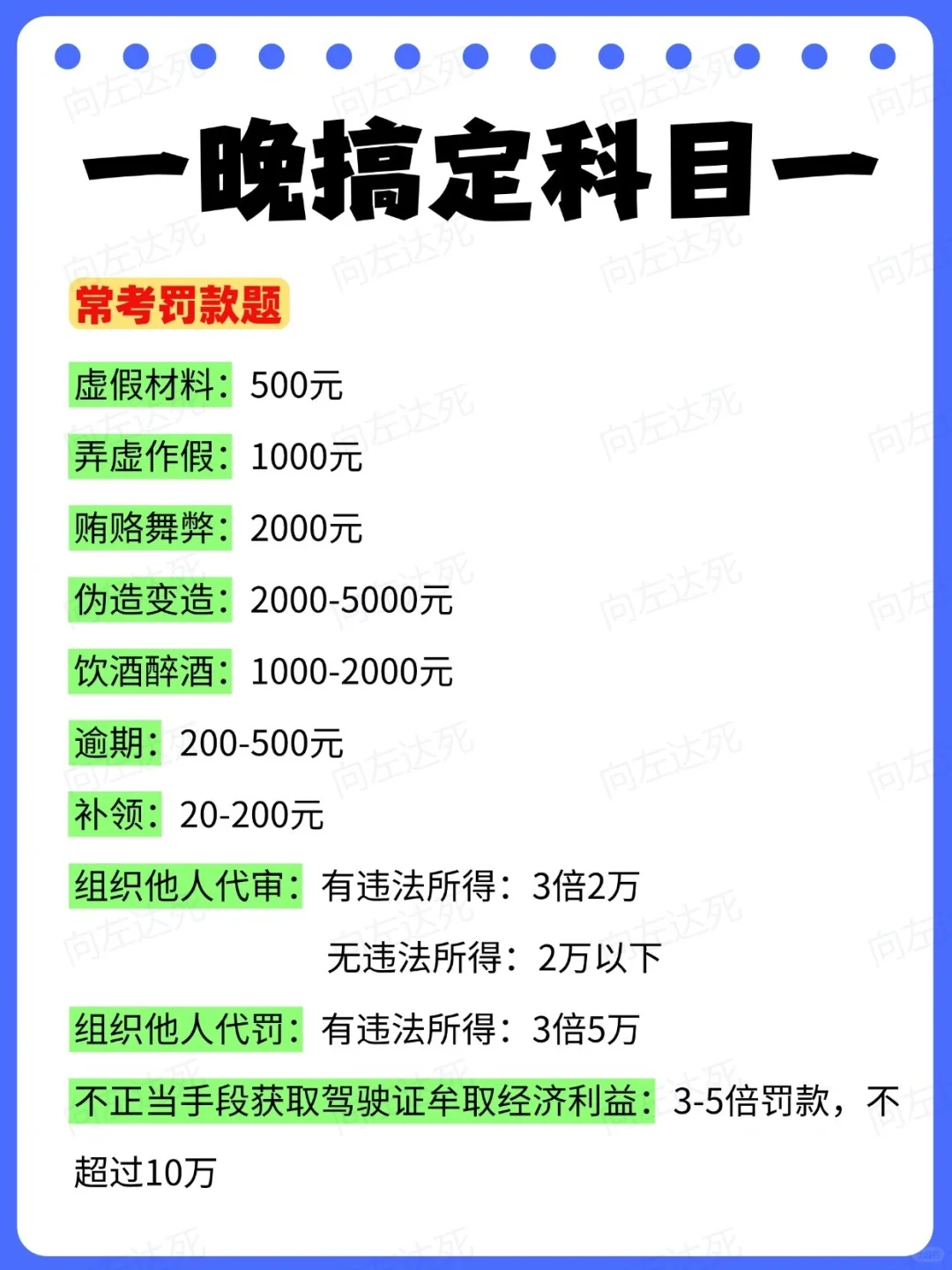 科目一这样里记，也太太简单了吧！！！！
