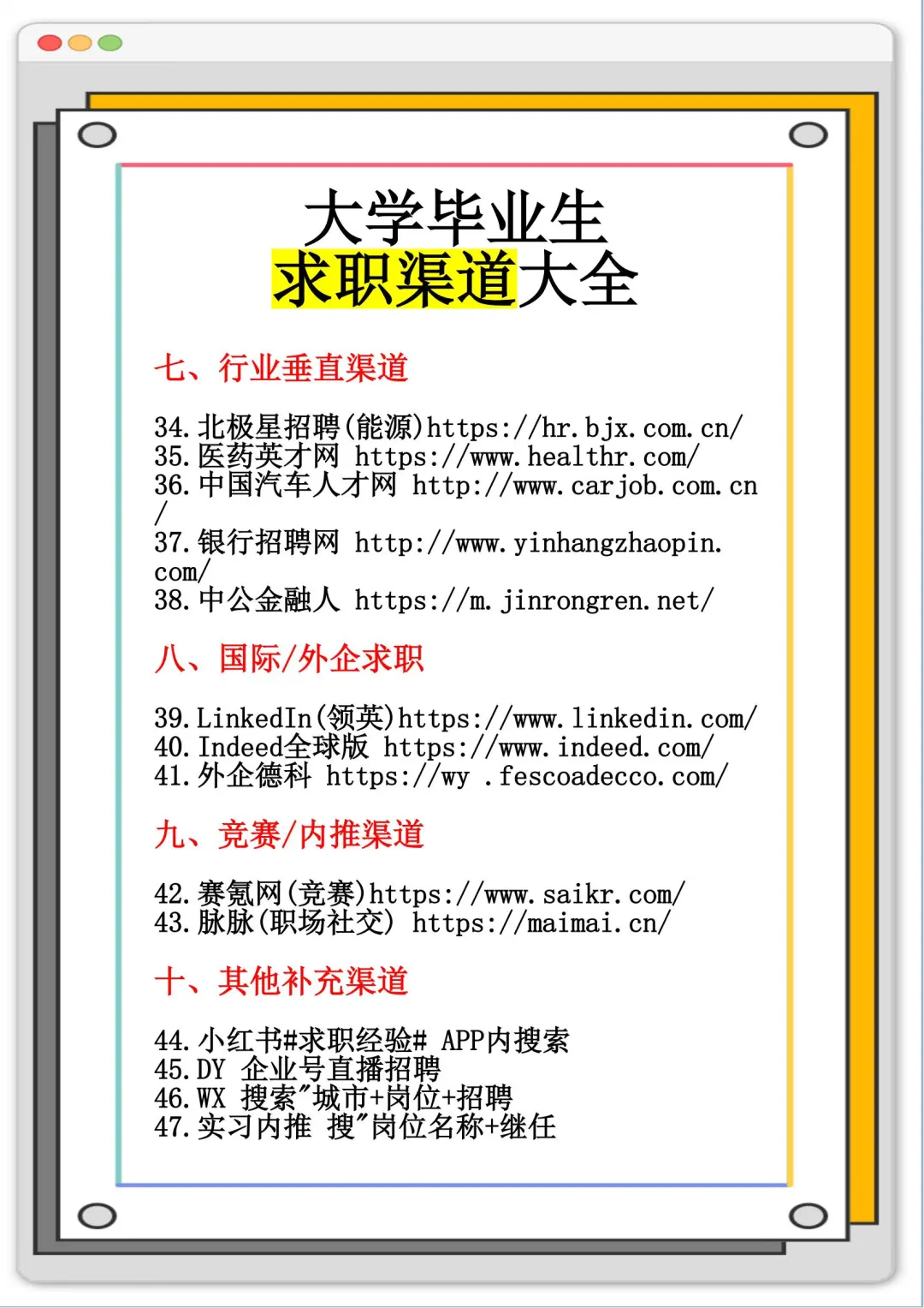 大学生求职渠道大全