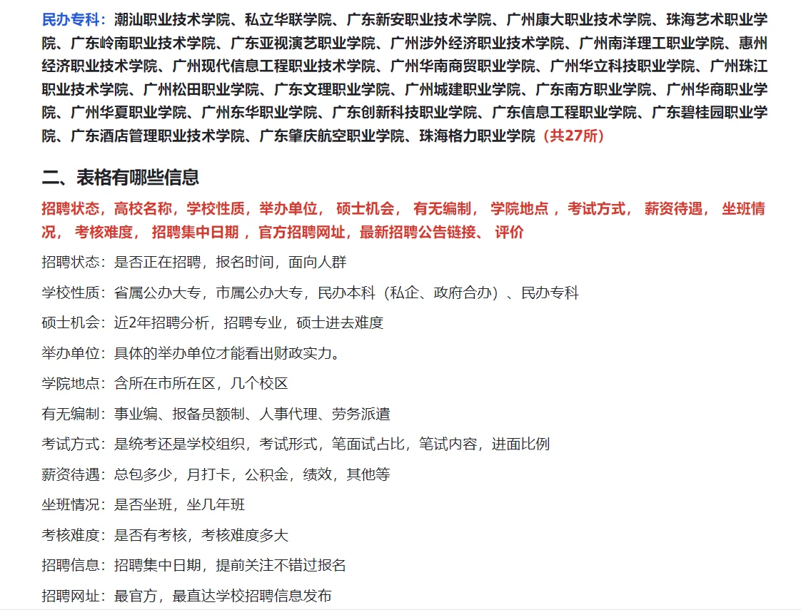 (本硕博进高校)2025广东省116所薪资待遇