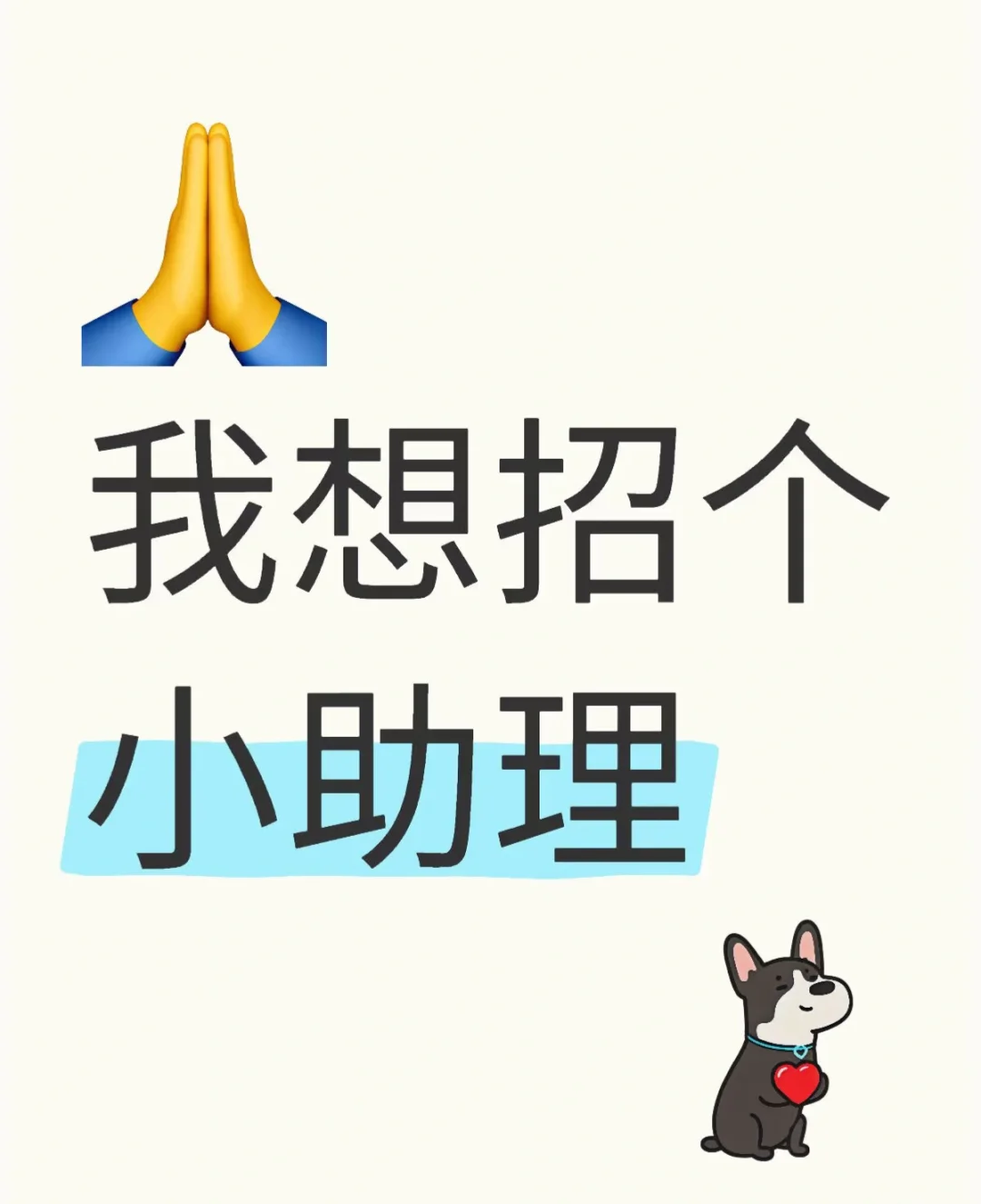 我要招小助理啦～