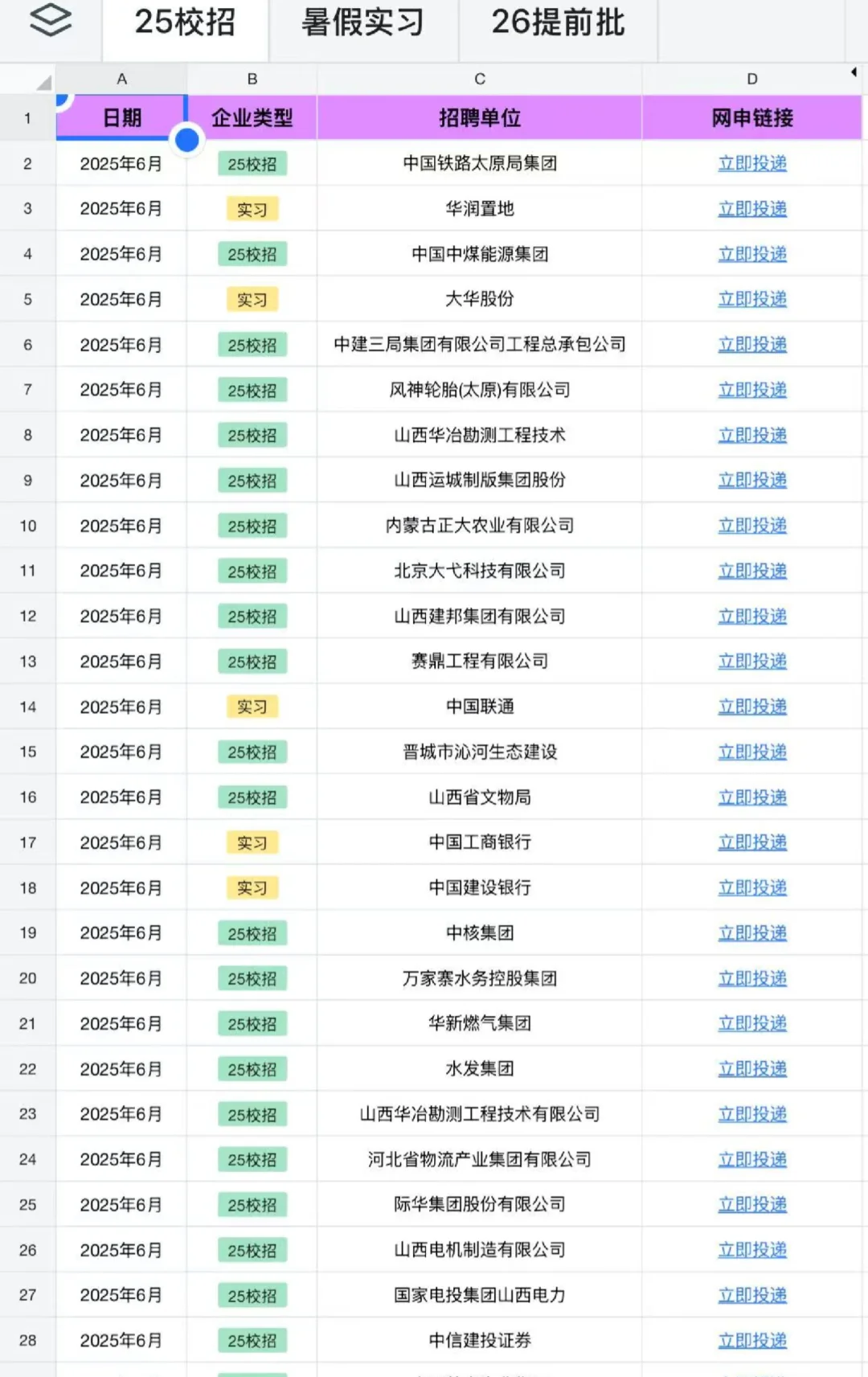 投完这些山西校招,offer先人一步!
