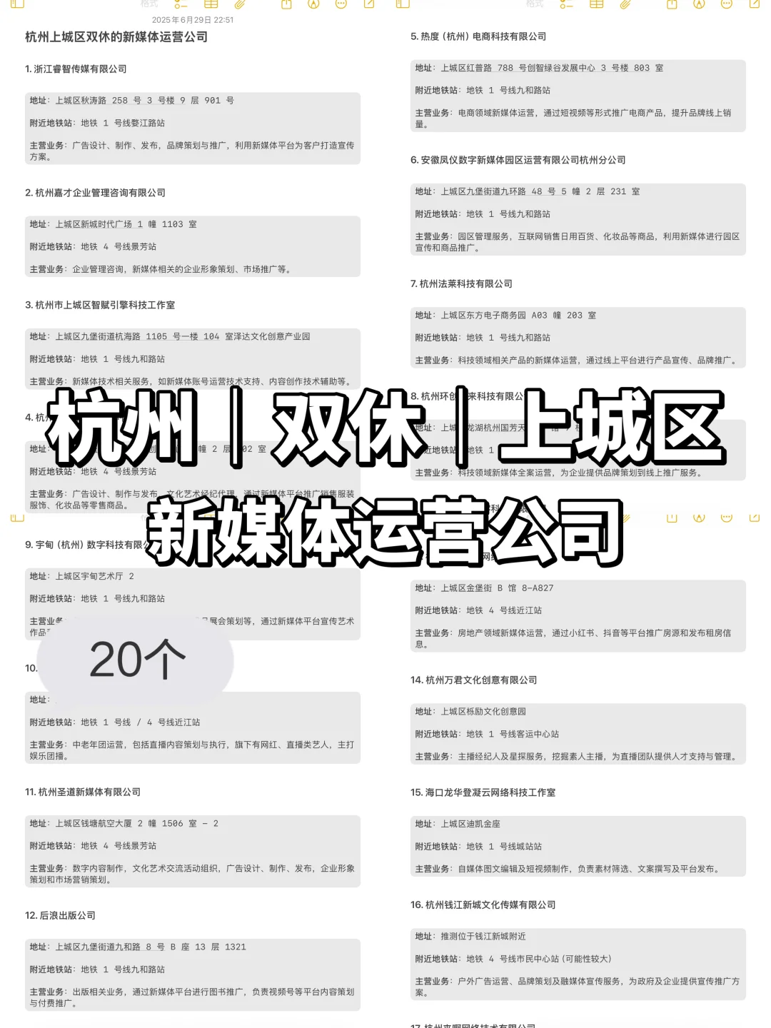杭州上城区｜双休的新媒体运营公司汇总
