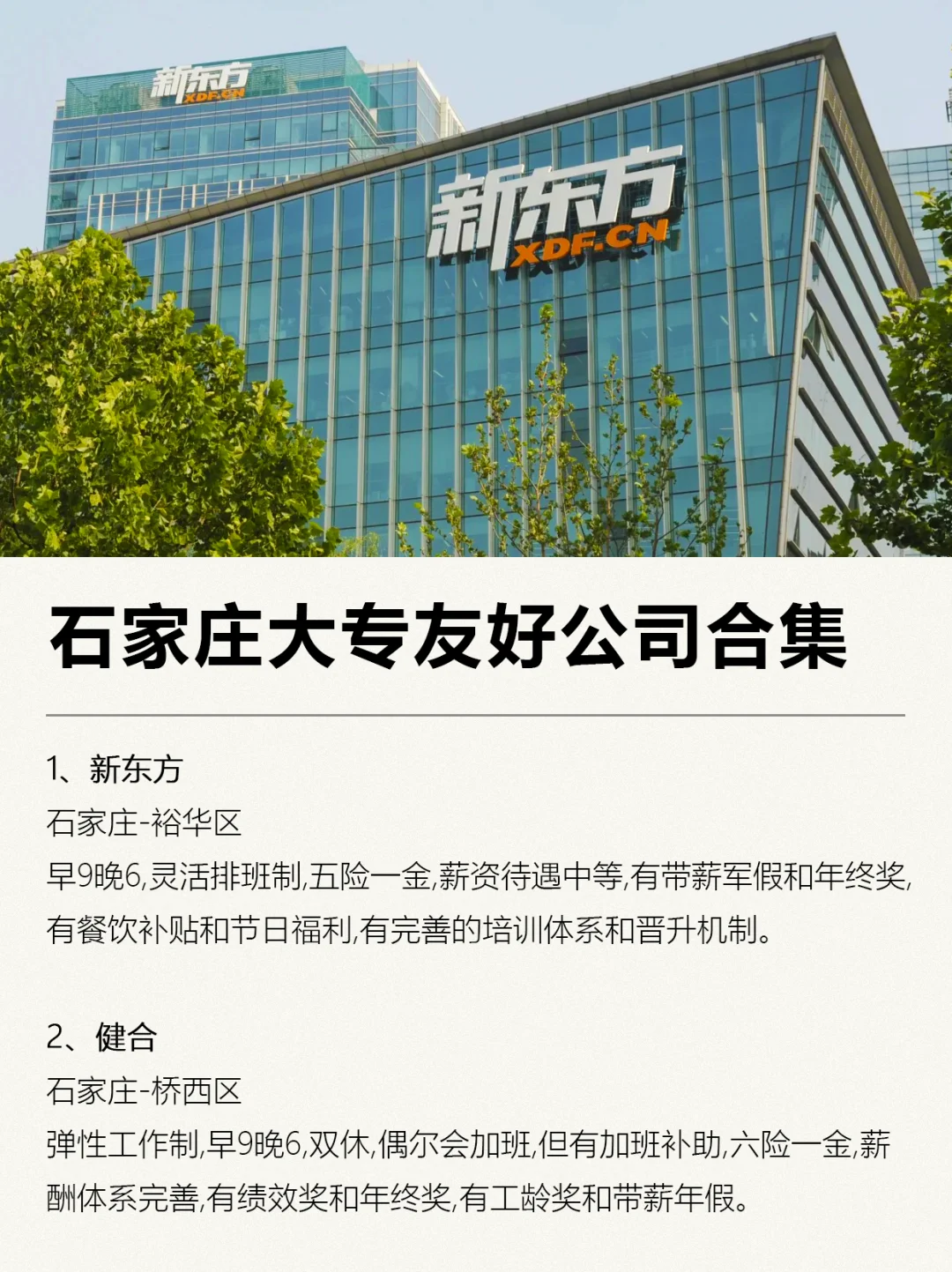 石家庄大专生友好公司合集！