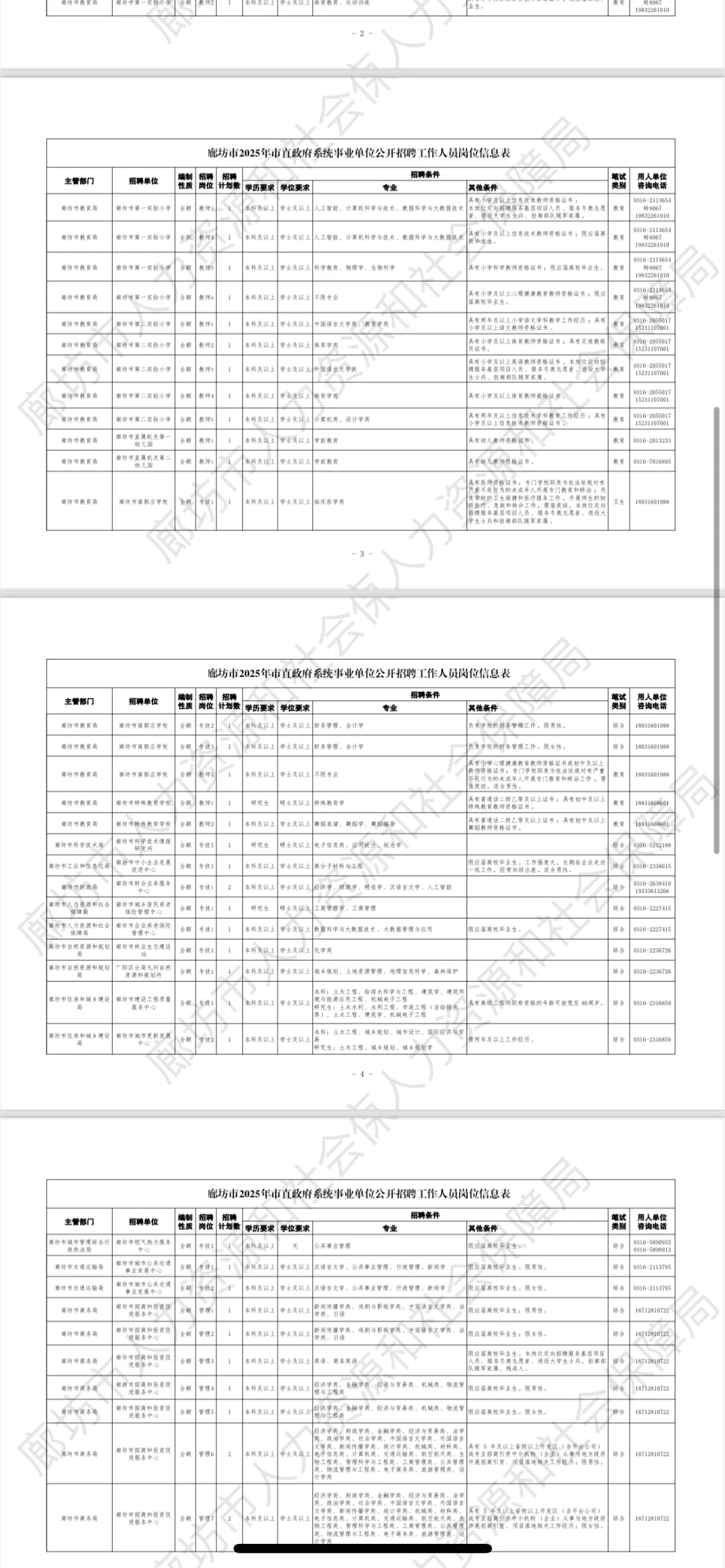 大公告✅廊坊市直事业编197人❗