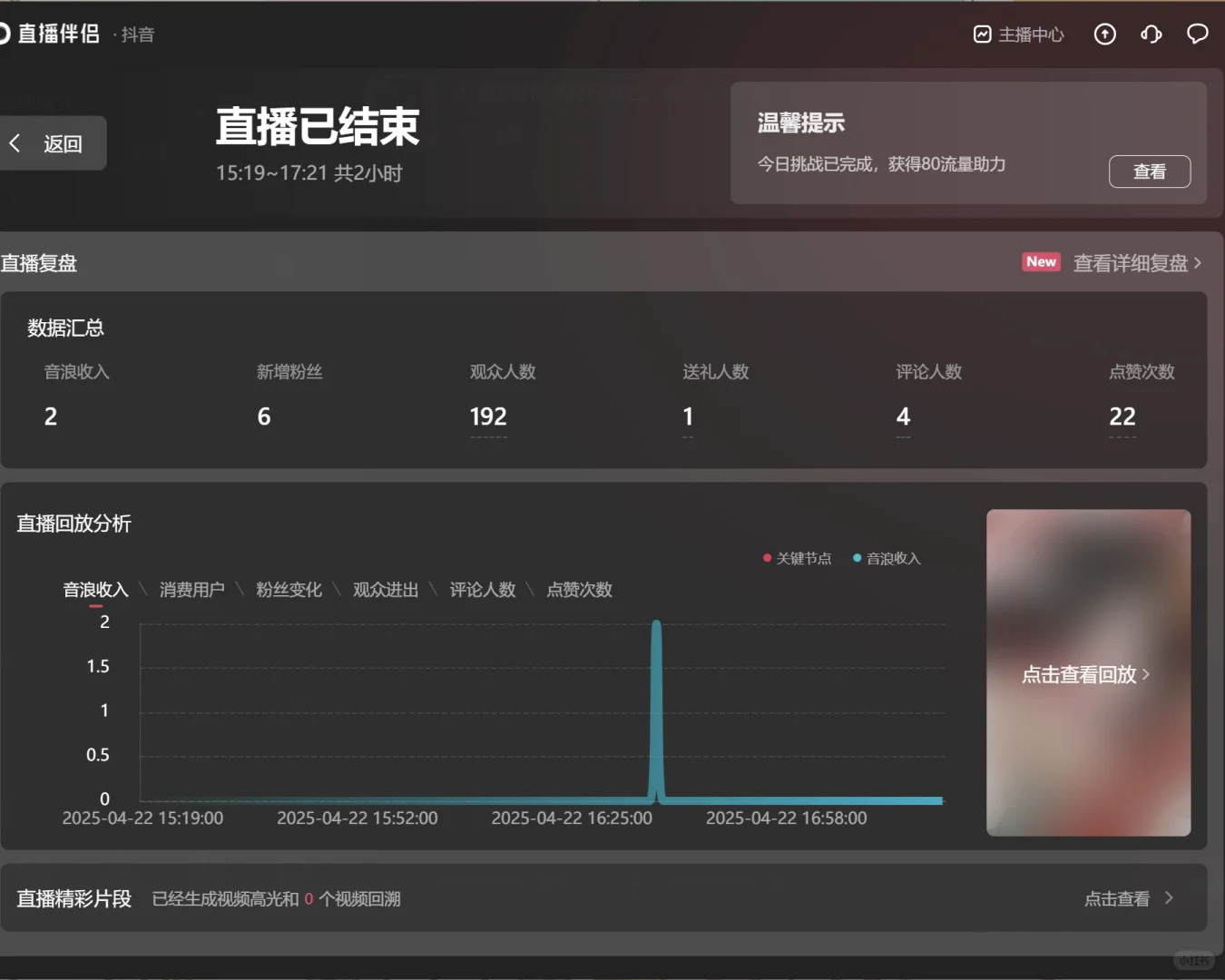 失业女研直播第一天