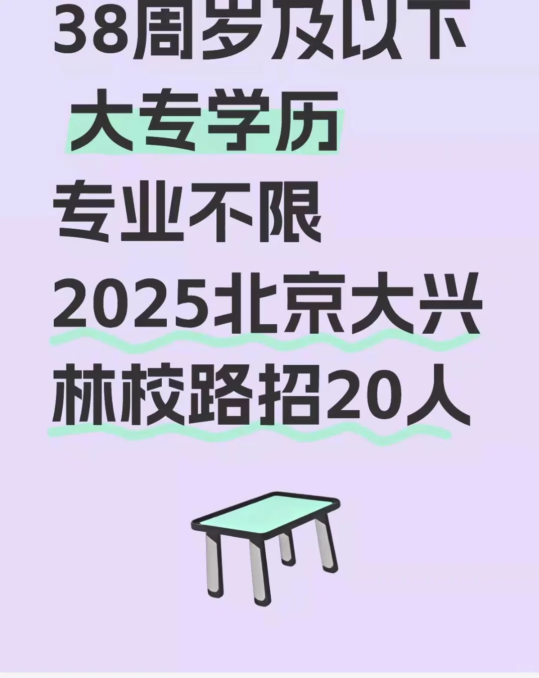 2025北京大兴林校路招20人 38岁 大专