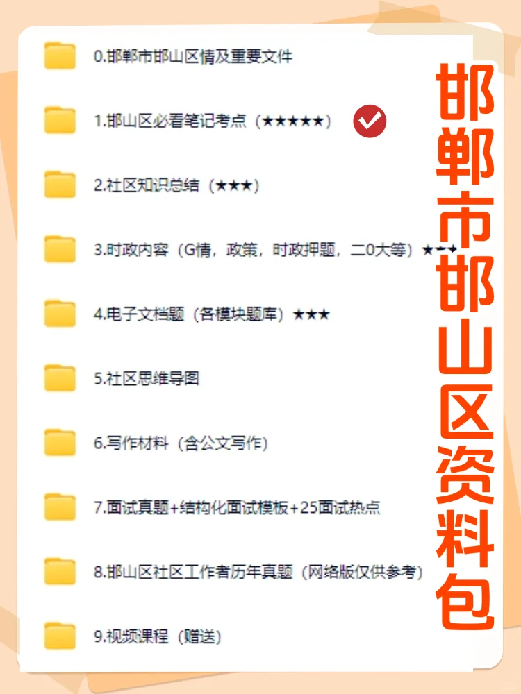 2025邯郸邯山区社区工作者考试招聘备考资料