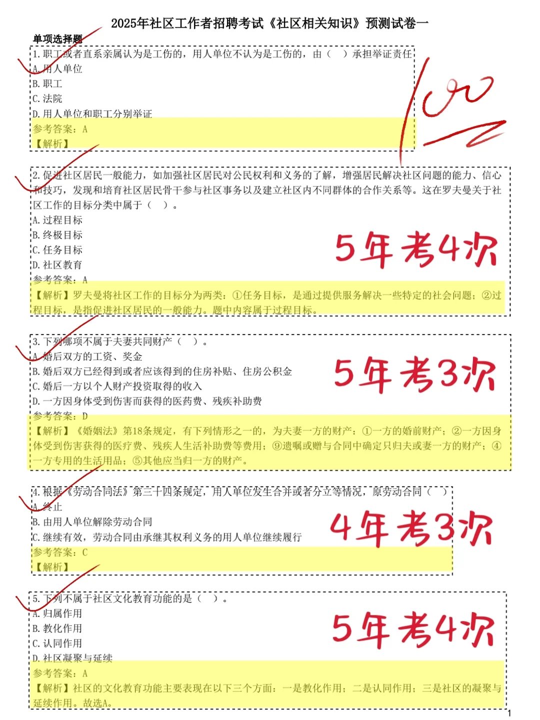 裸考25社区招聘的，就这14页，熬夜背完80+
