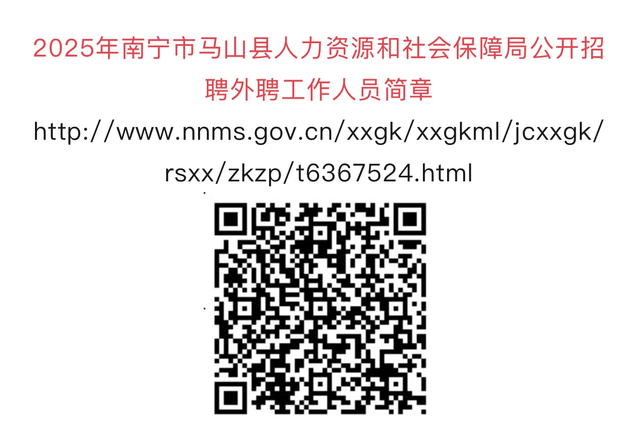 南宁市马山县人力资源和社会保障局招聘啦