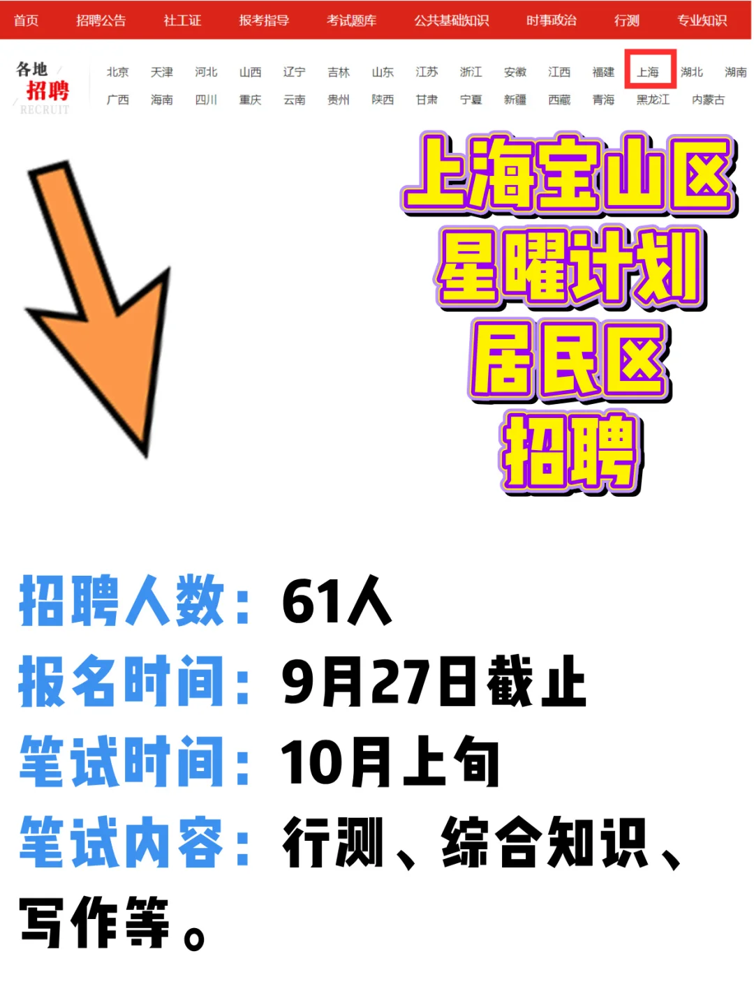 2024上海宝山区星曜计划居民区招聘考试题库