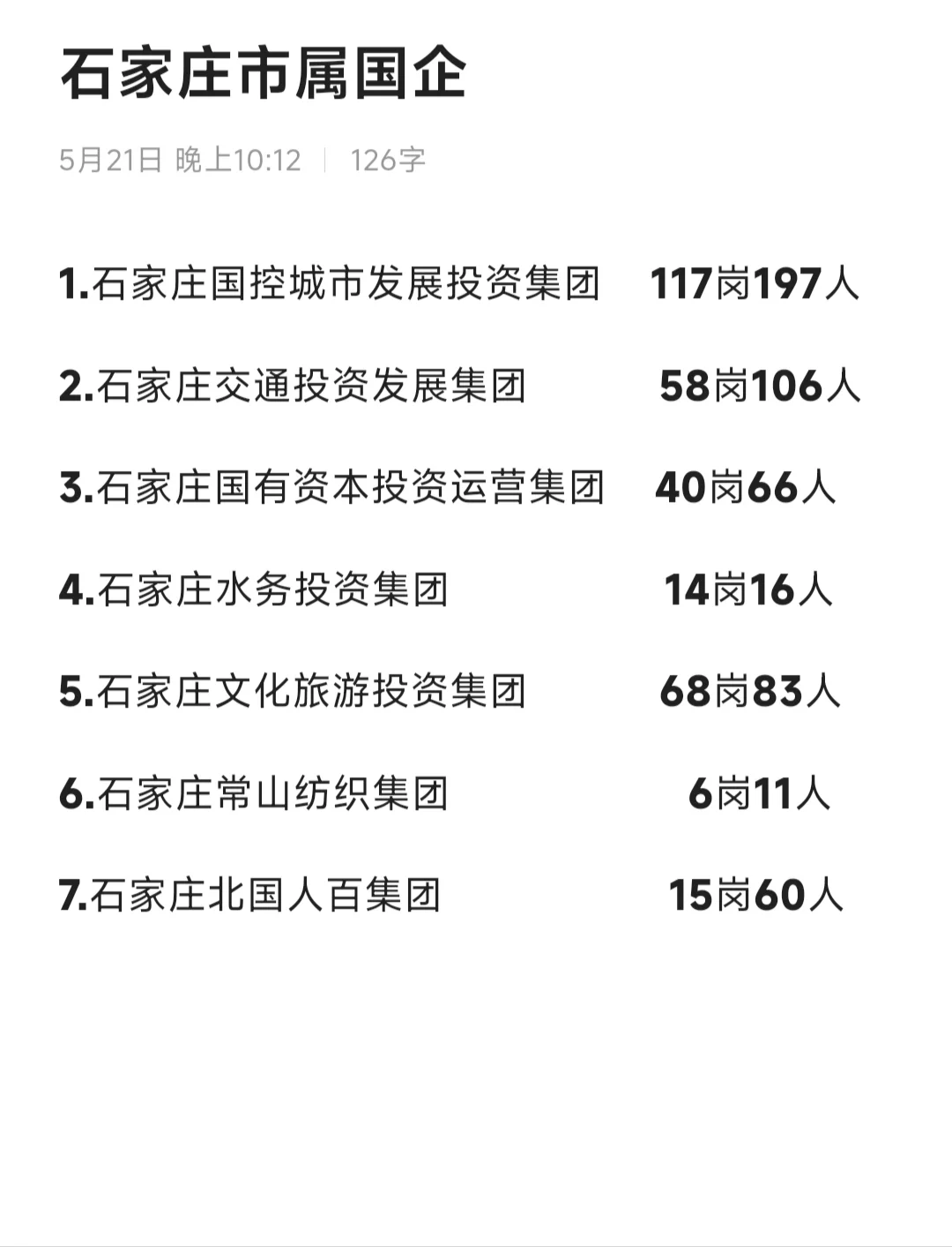 石家庄市属国企 终于来啦!!!