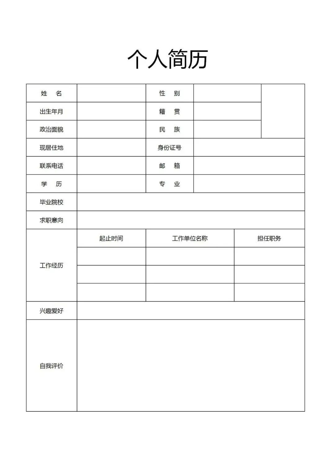 简历模板手机可编辑的
