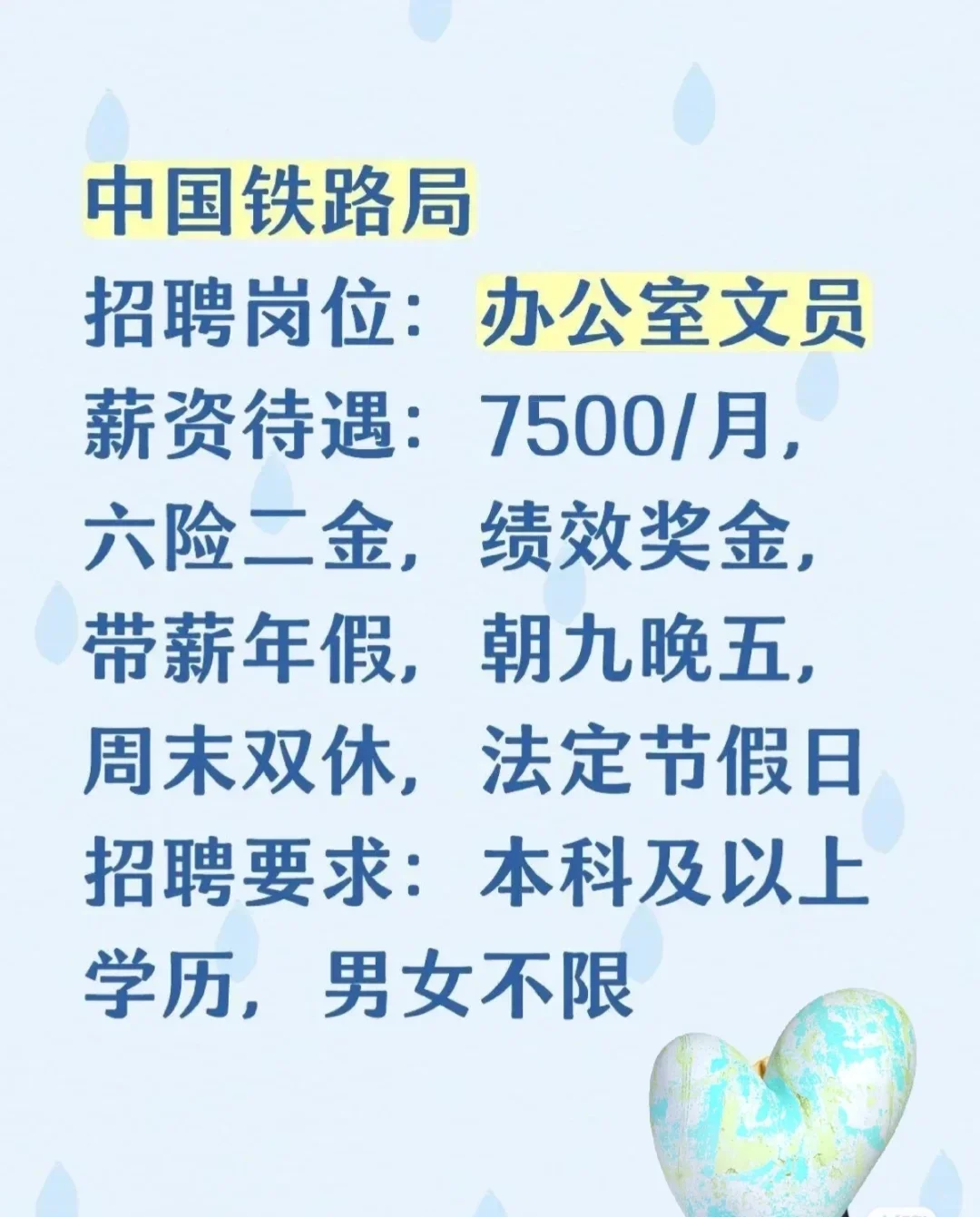中国铁路局 招聘岗位:办公室文员中国铁路