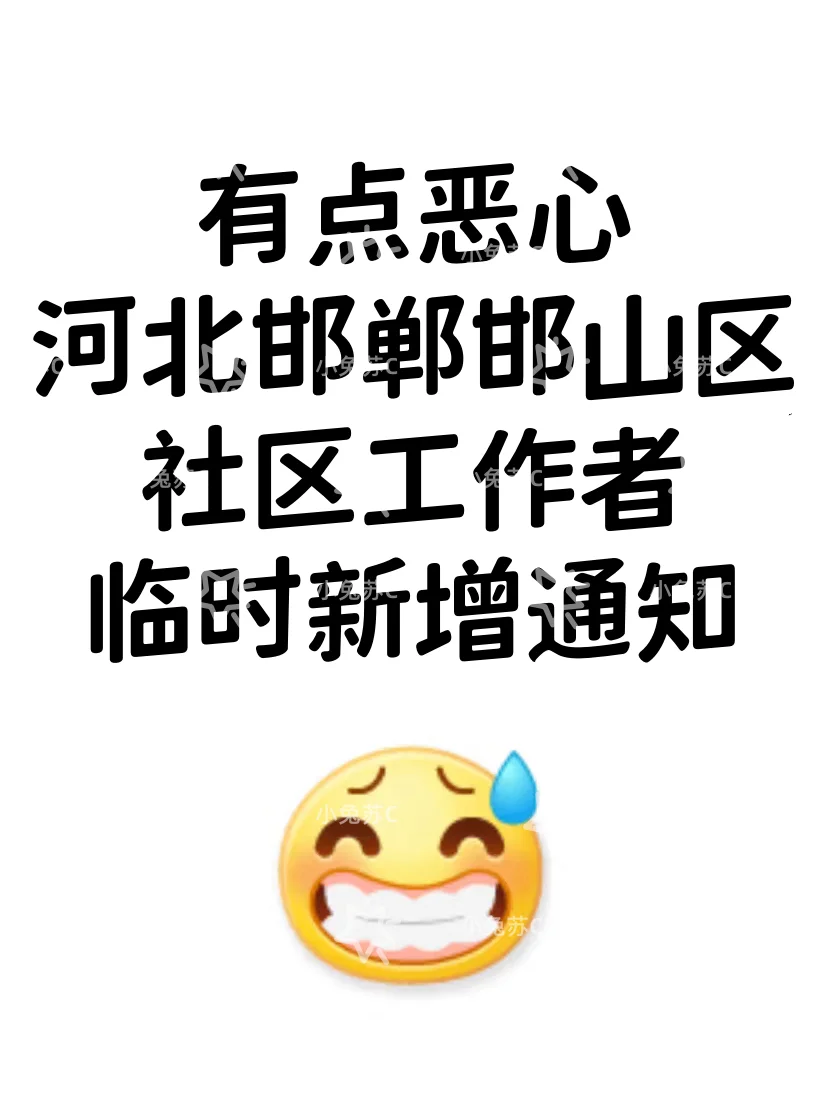 河北邯郸邯山区社区工作者,蕞简单的一年!