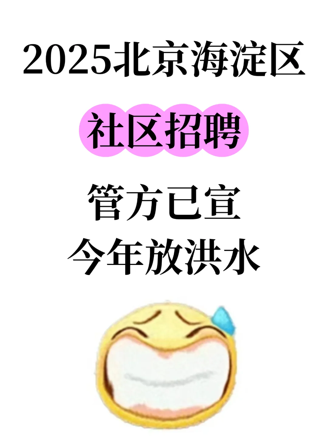 25北京海淀社区招聘，今年是真的在放洪水啊