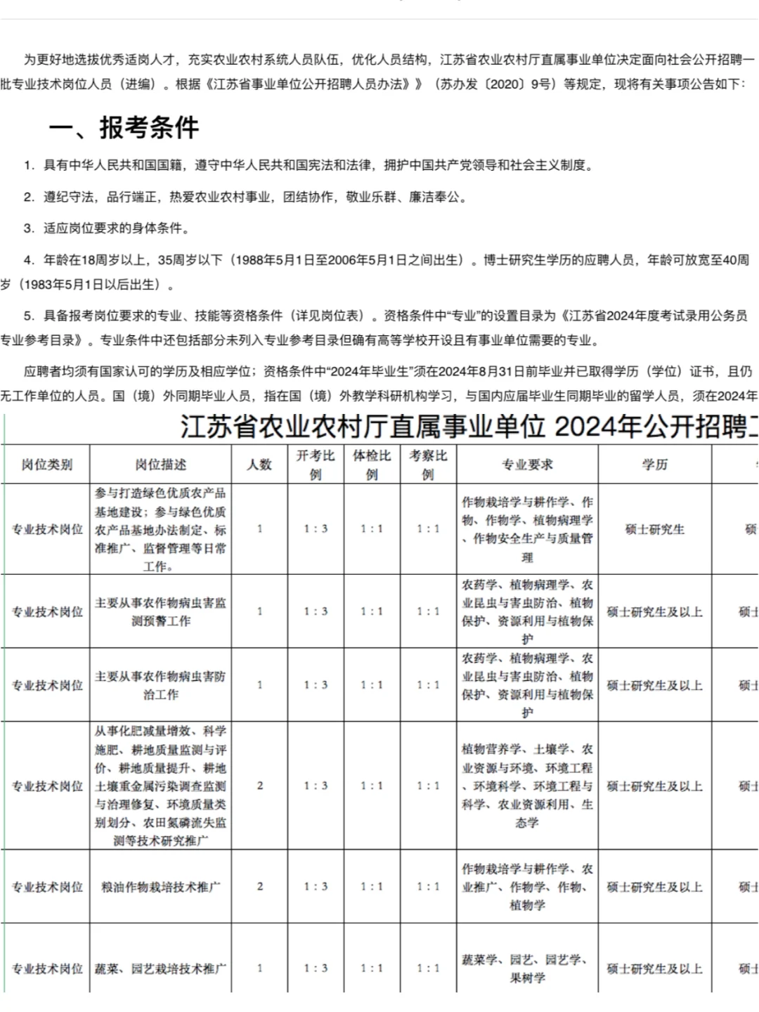 江苏省农业农村厅招聘啦！速速投递！