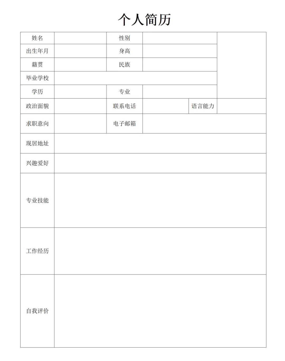 个人简历模板来啦！