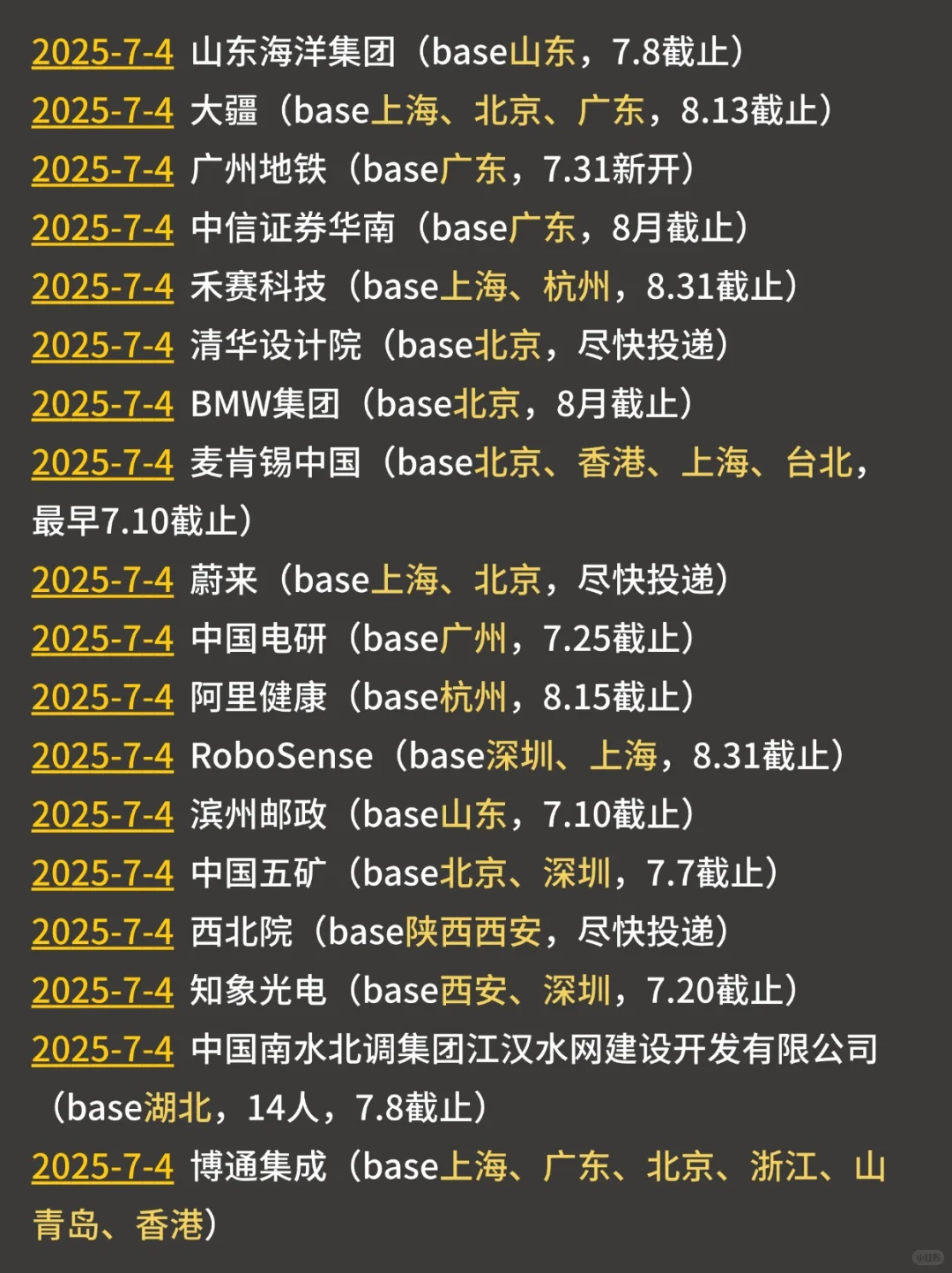 7.4 全是新开的校招,建议都去试一试