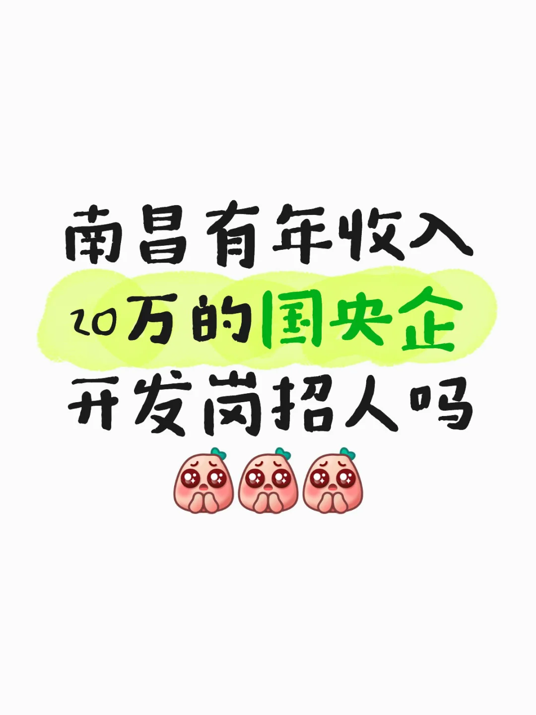 南昌有年收入20万的国央企开发岗招人吗?