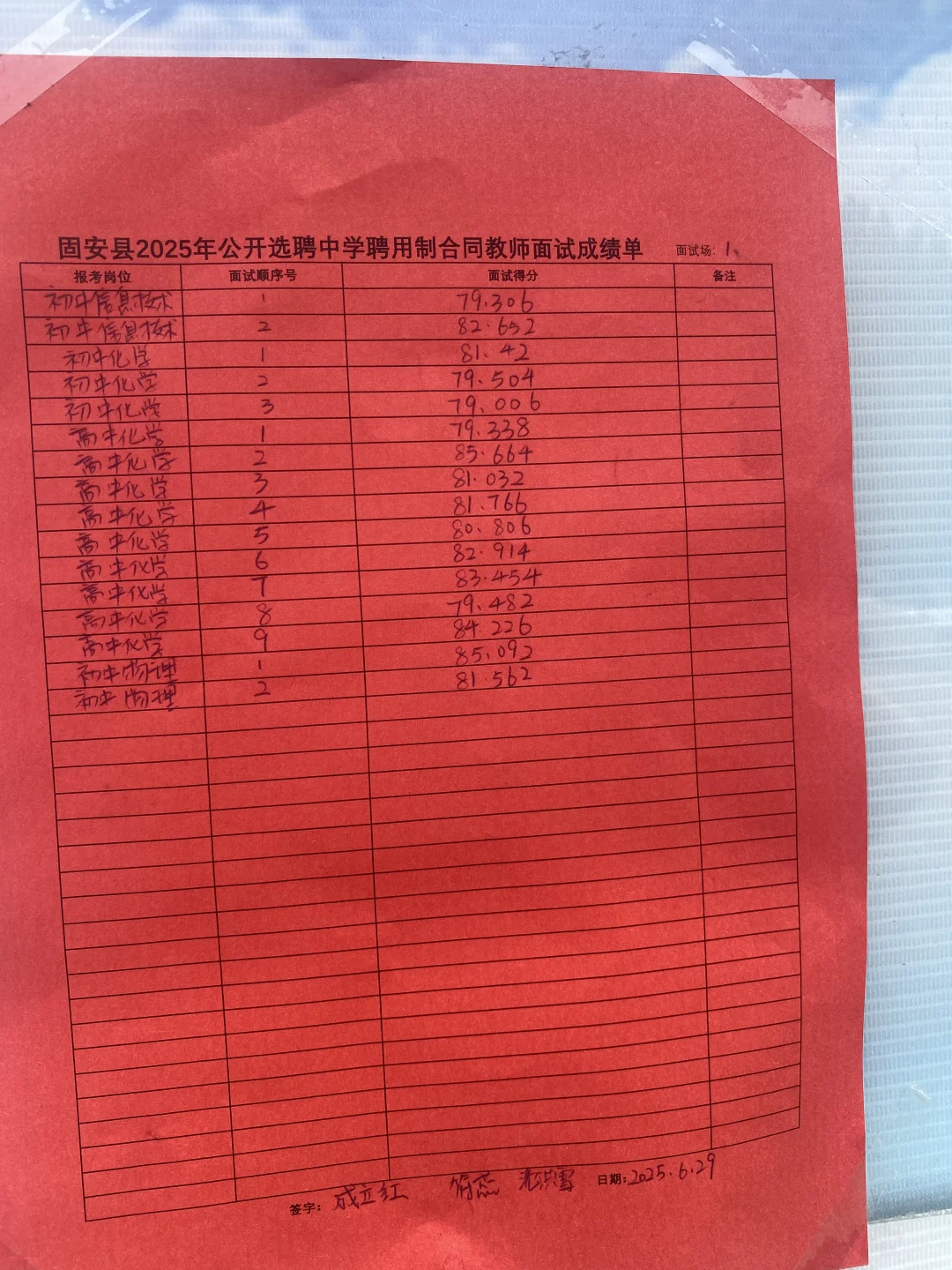 固安选聘教师招聘，成绩已出