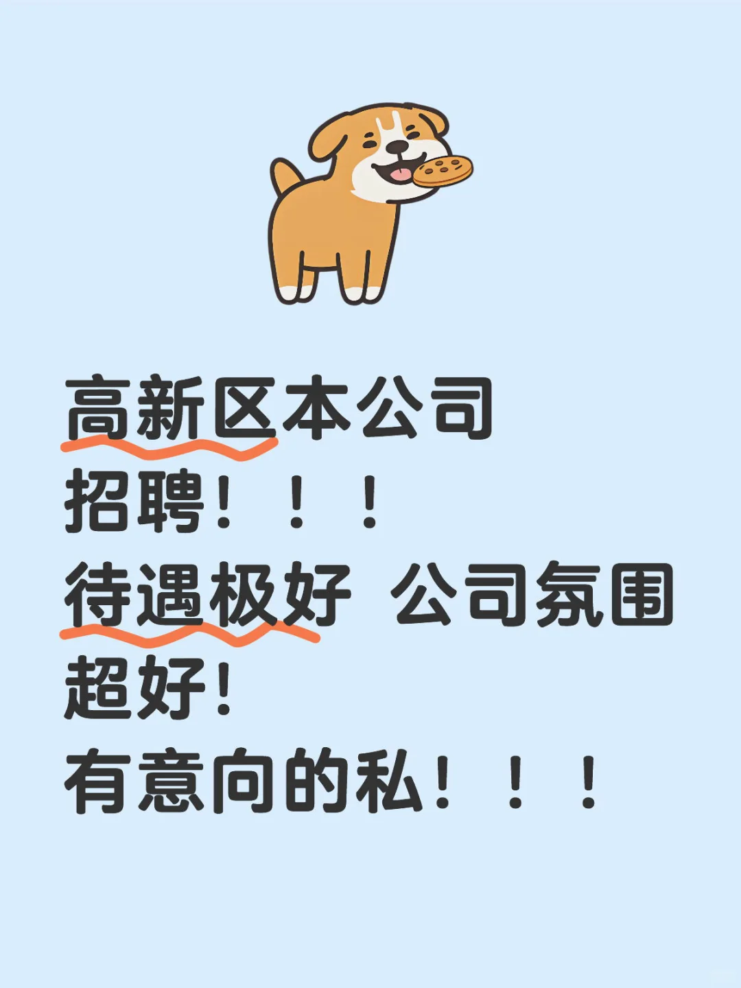 高新区本公司招聘!!! 待遇极好 公司氛围超