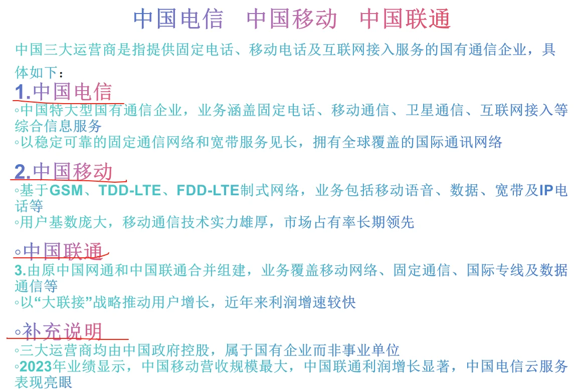通信的三巨头
