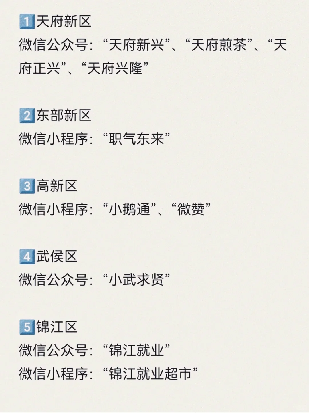 成都15个区找工作新路子,你在哪个区?
