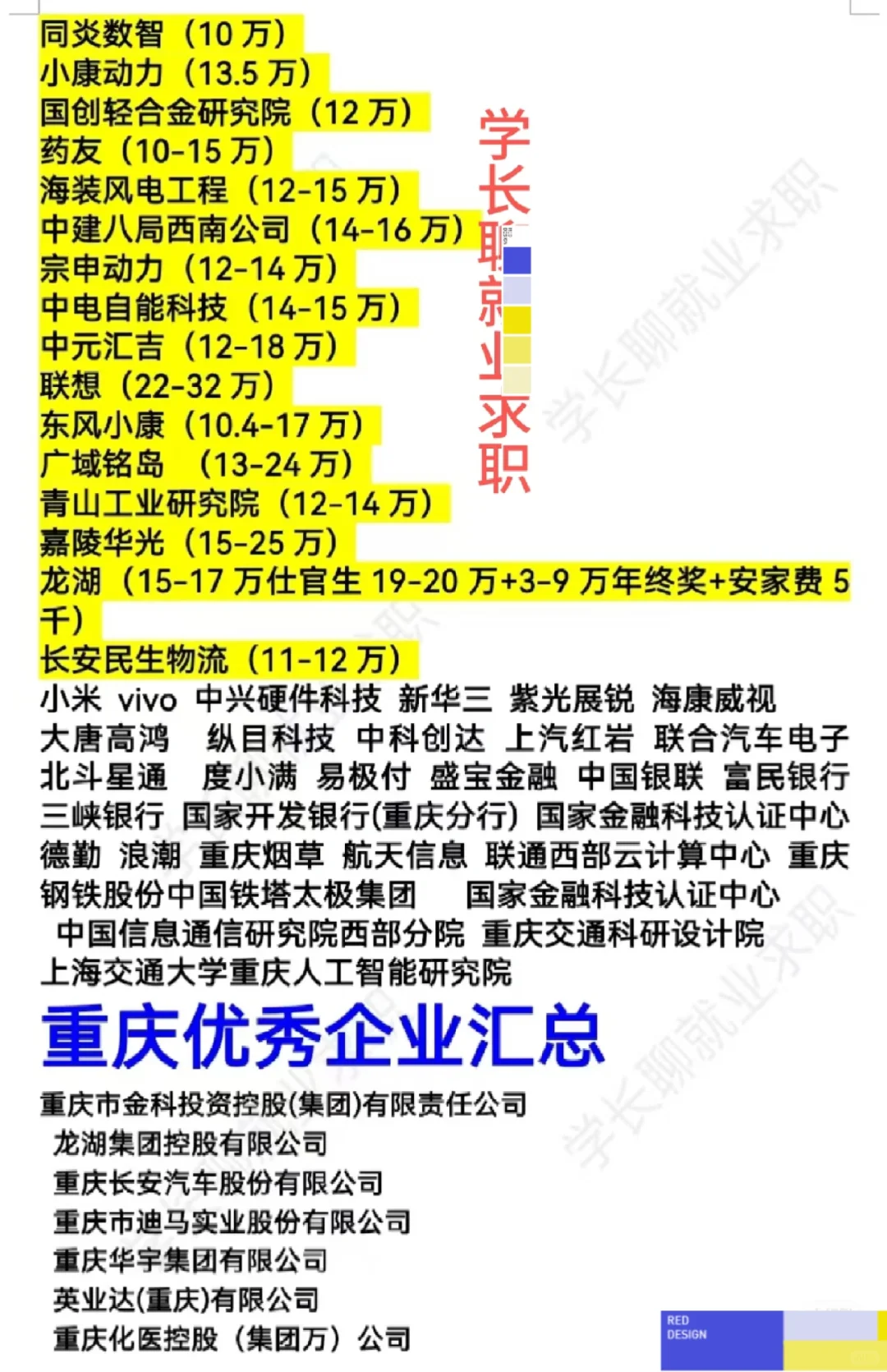 重庆好公司待遇排名❗