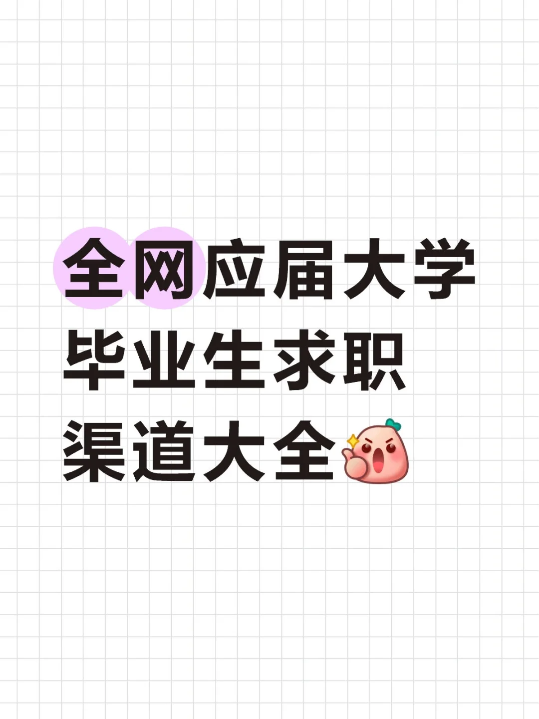 全网应届大学毕业生求职渠道大全!
