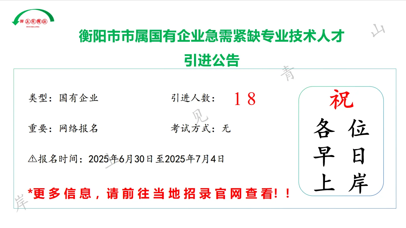 衡阳市国有企业人才引进18人