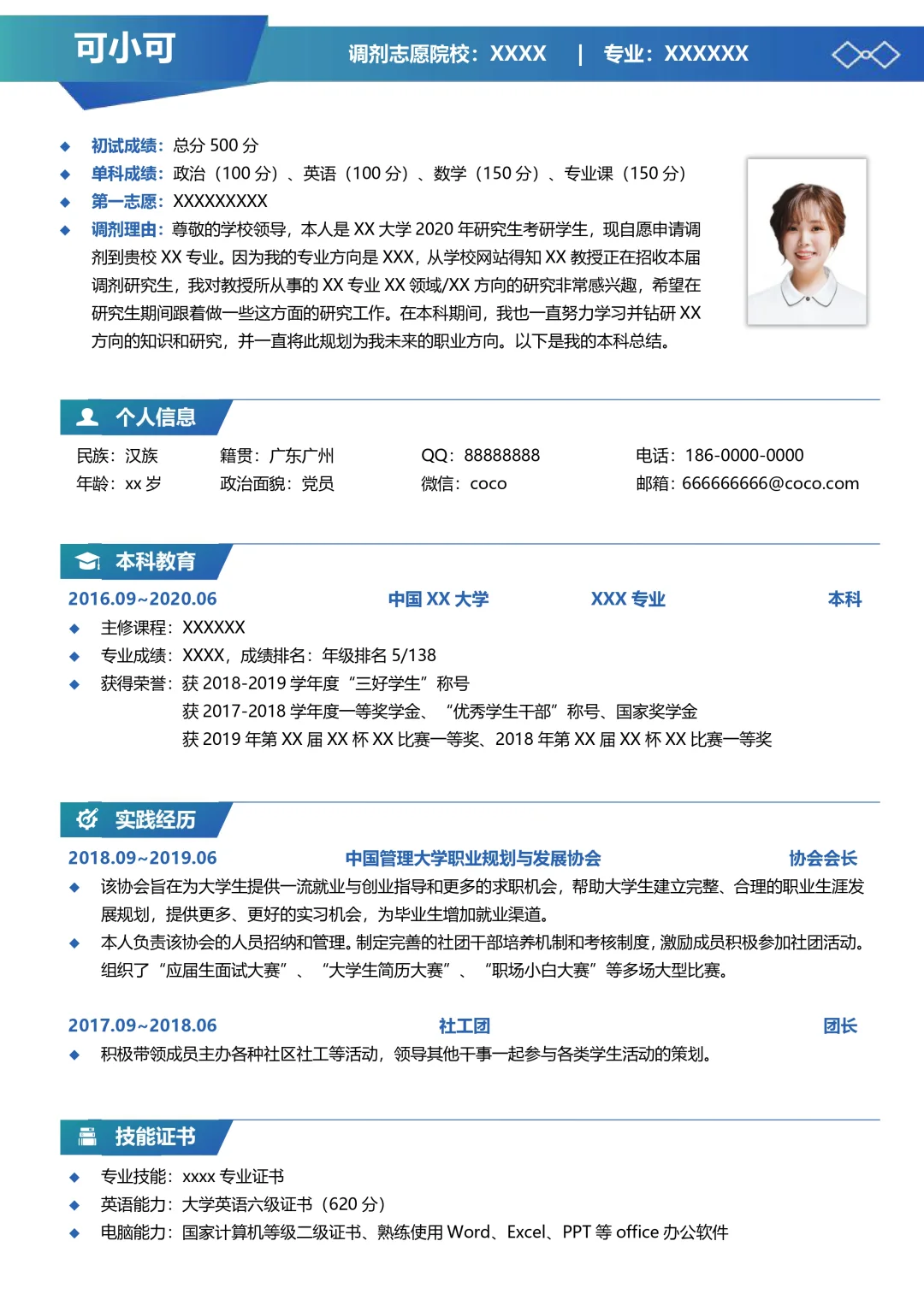 各式各样的简历模板可编辑