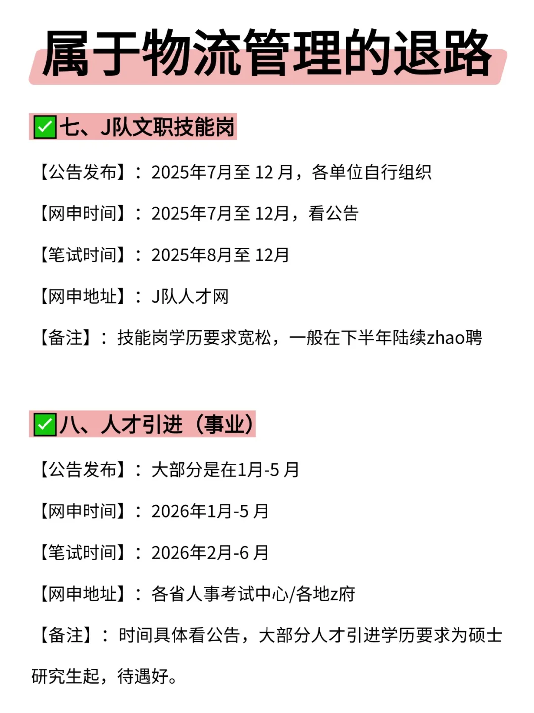 属于物流管理的所有退路来啦!!