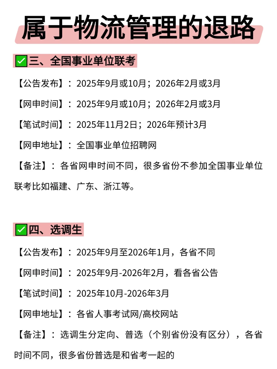 属于物流管理的所有退路来啦!!