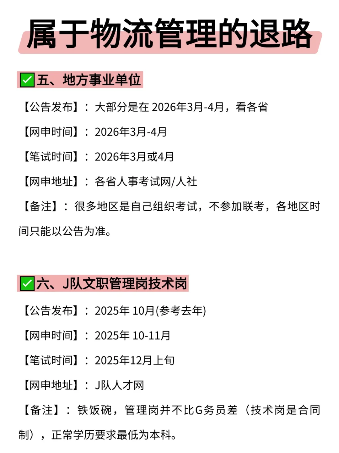 属于物流管理的所有退路来啦!!