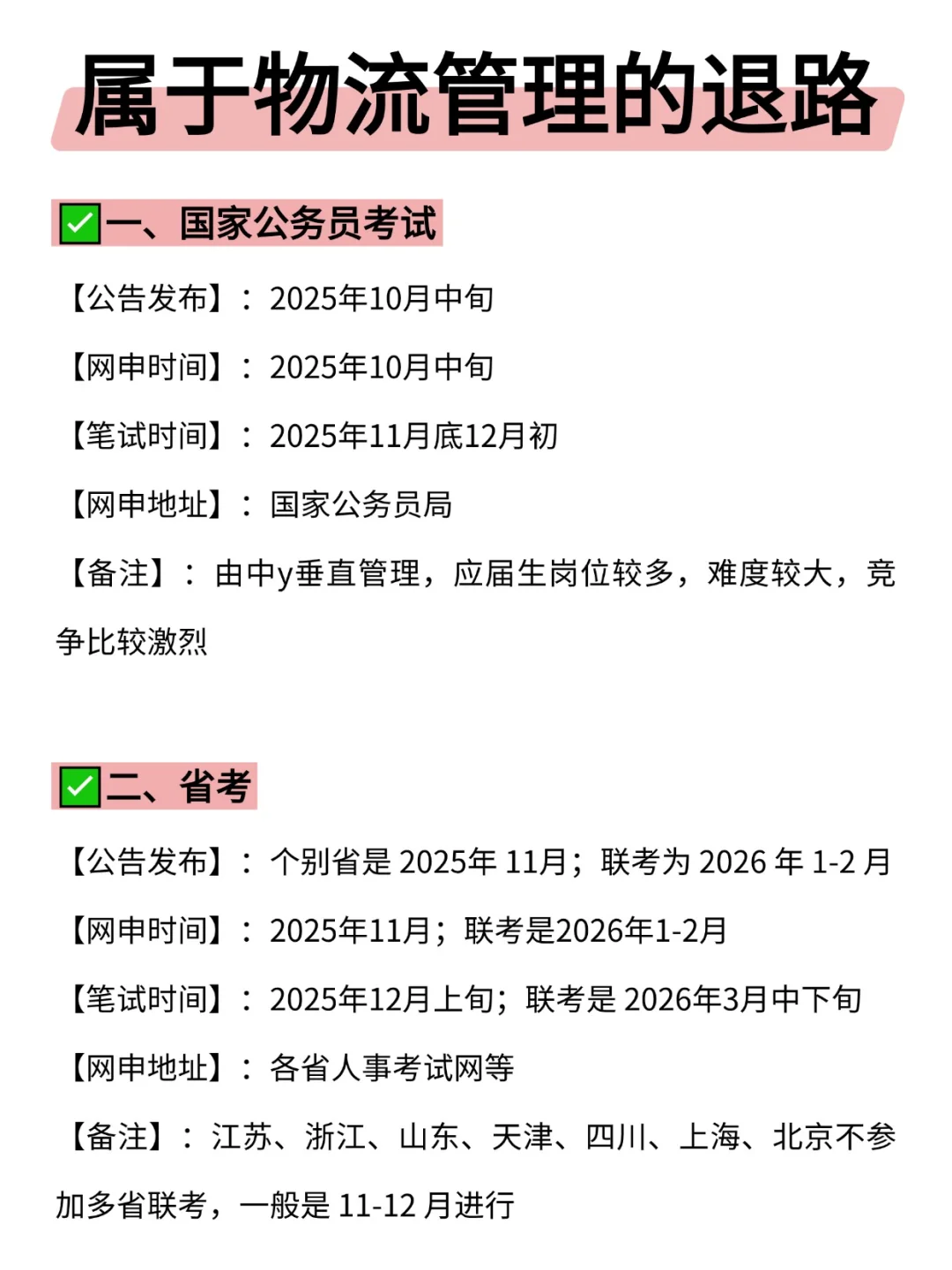 属于物流管理的所有退路来啦!!
